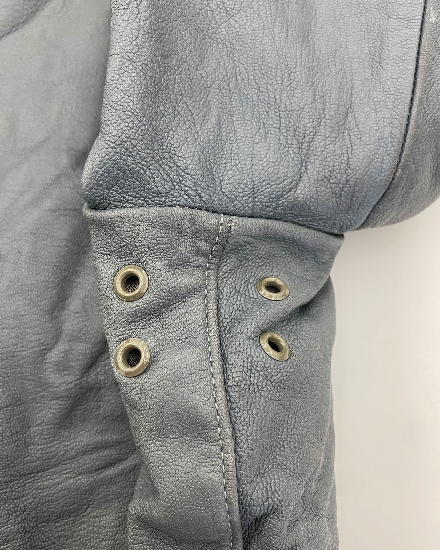 Vintage 1970s German Military Submarine U-Boot Leatherjacket Grey