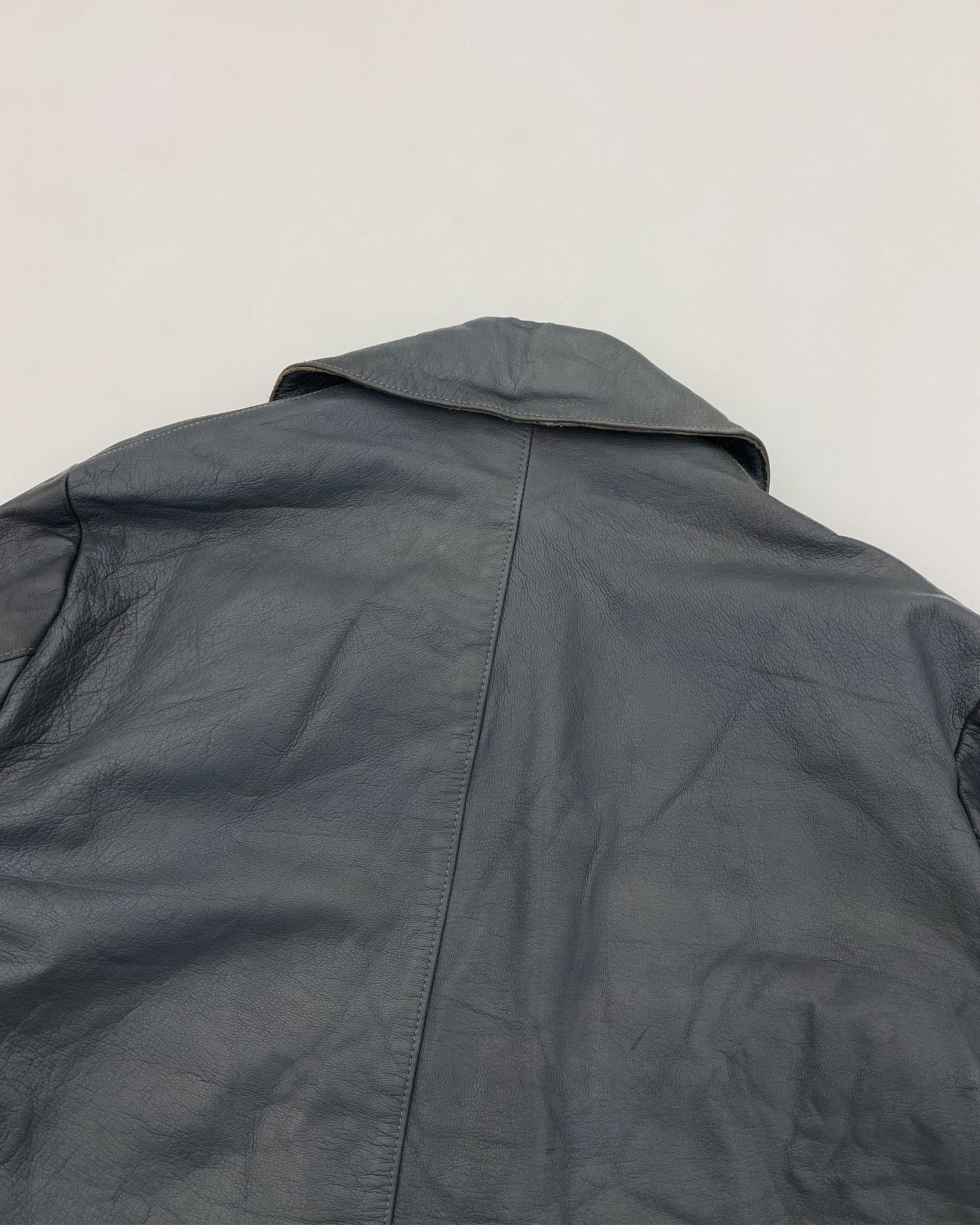 Vintage 1970s German Military Submarine U-Boot Leatherjacket Grey