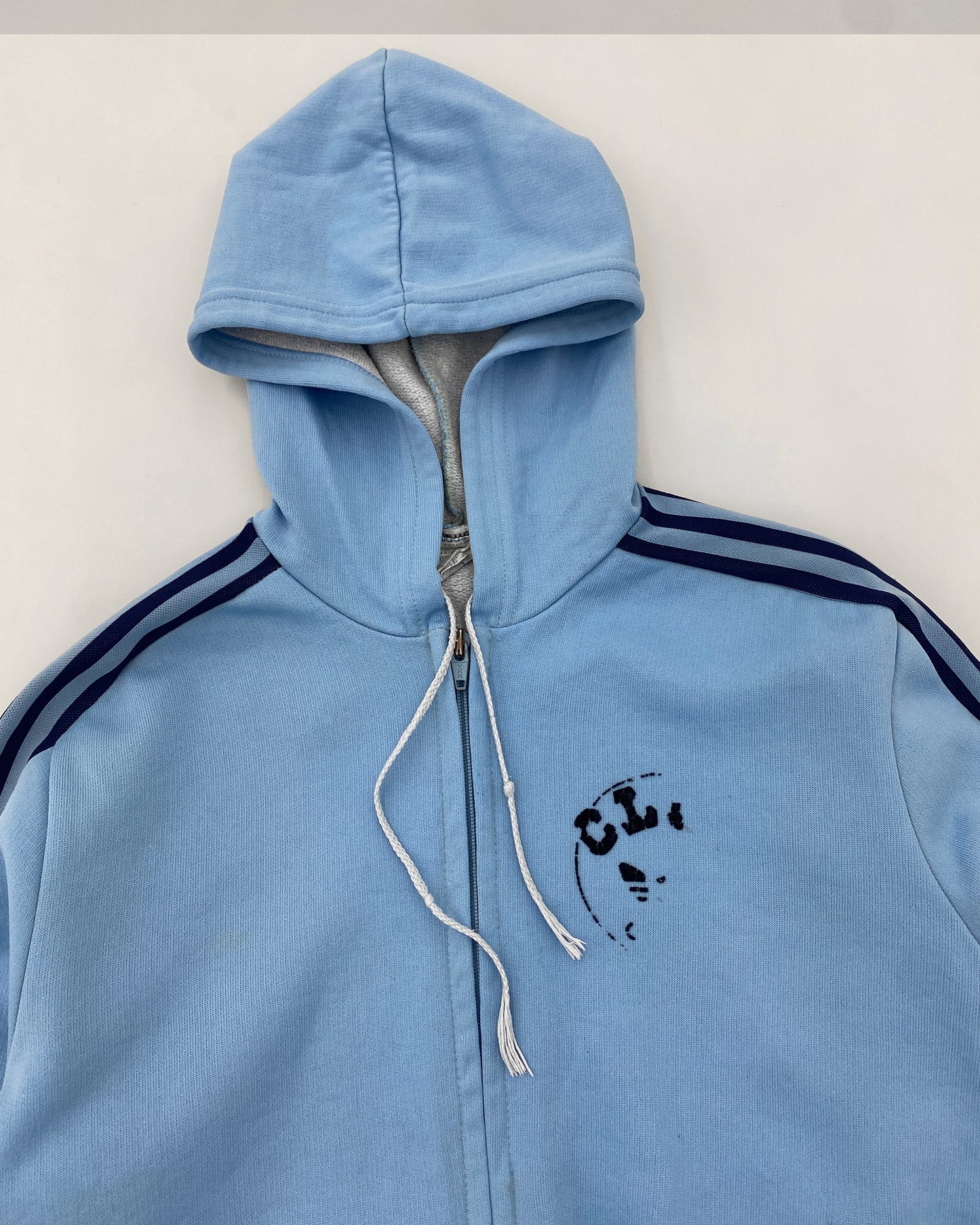 Adidas 1980s Zip Hoodie Light Blue