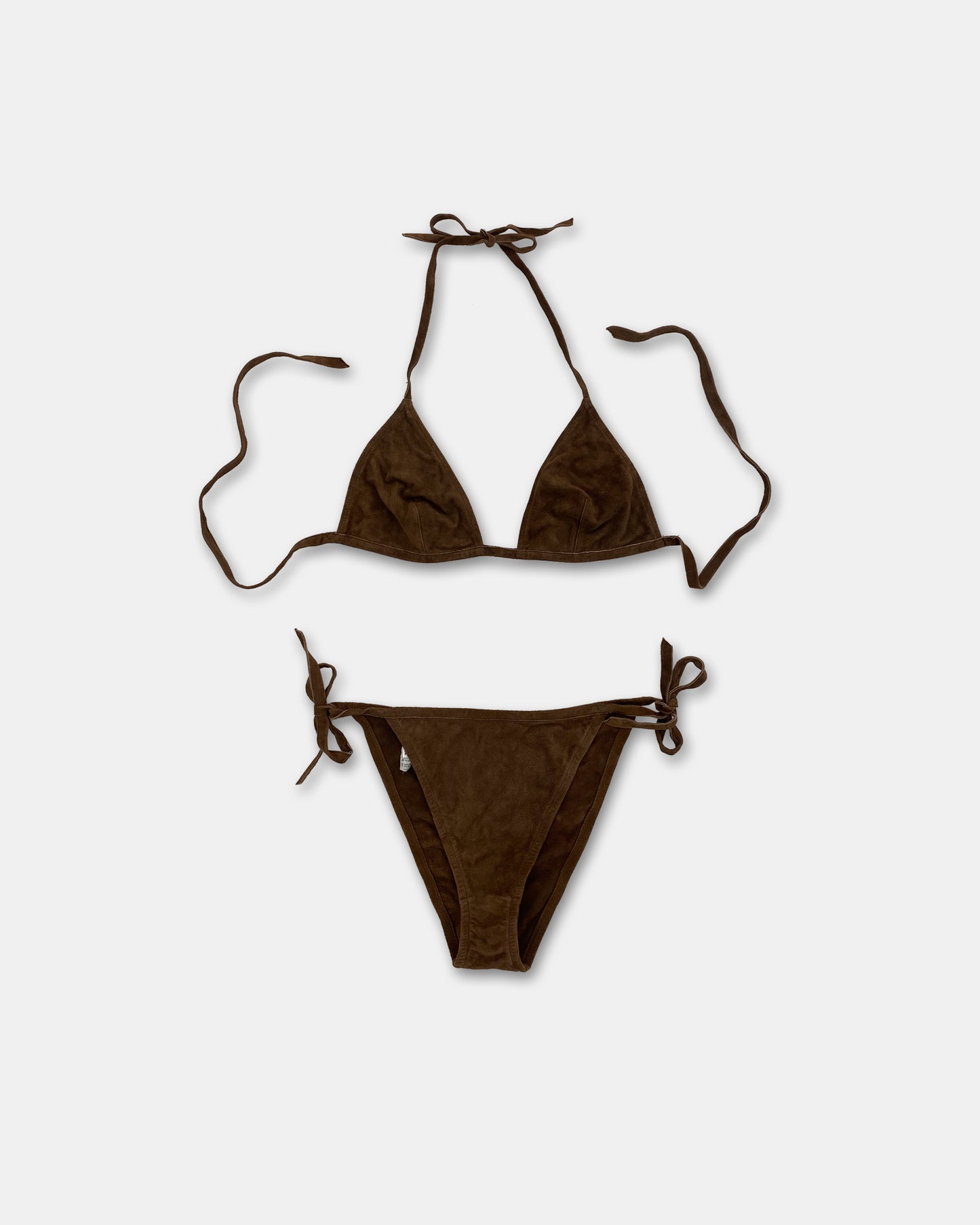 Vintage 1990s Suede Leather Bikini Brown
