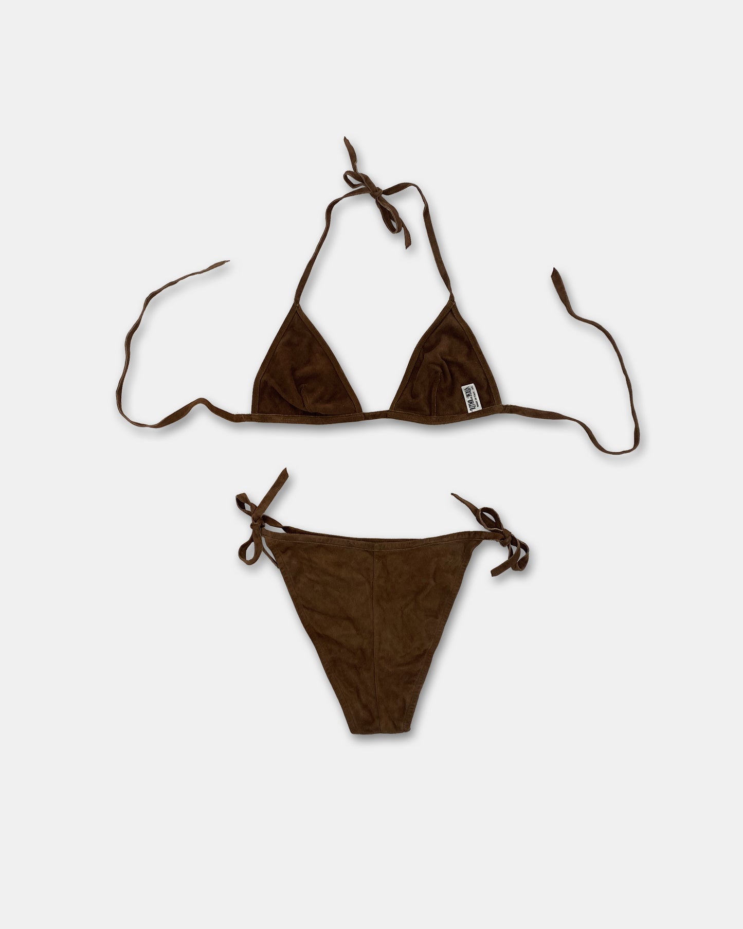 Vintage 1990s Suede Leather Bikini Brown
