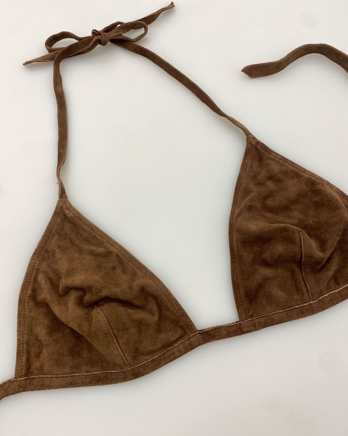 Vintage 1990s Suede Leather Bikini Brown