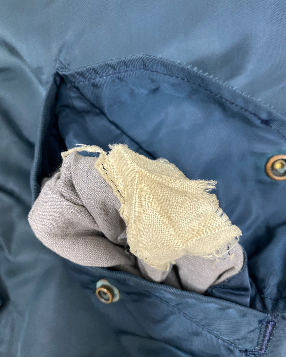 Vintage 1970s Made in USA Faded MA-1 Bomber Jacket Dark Petrol