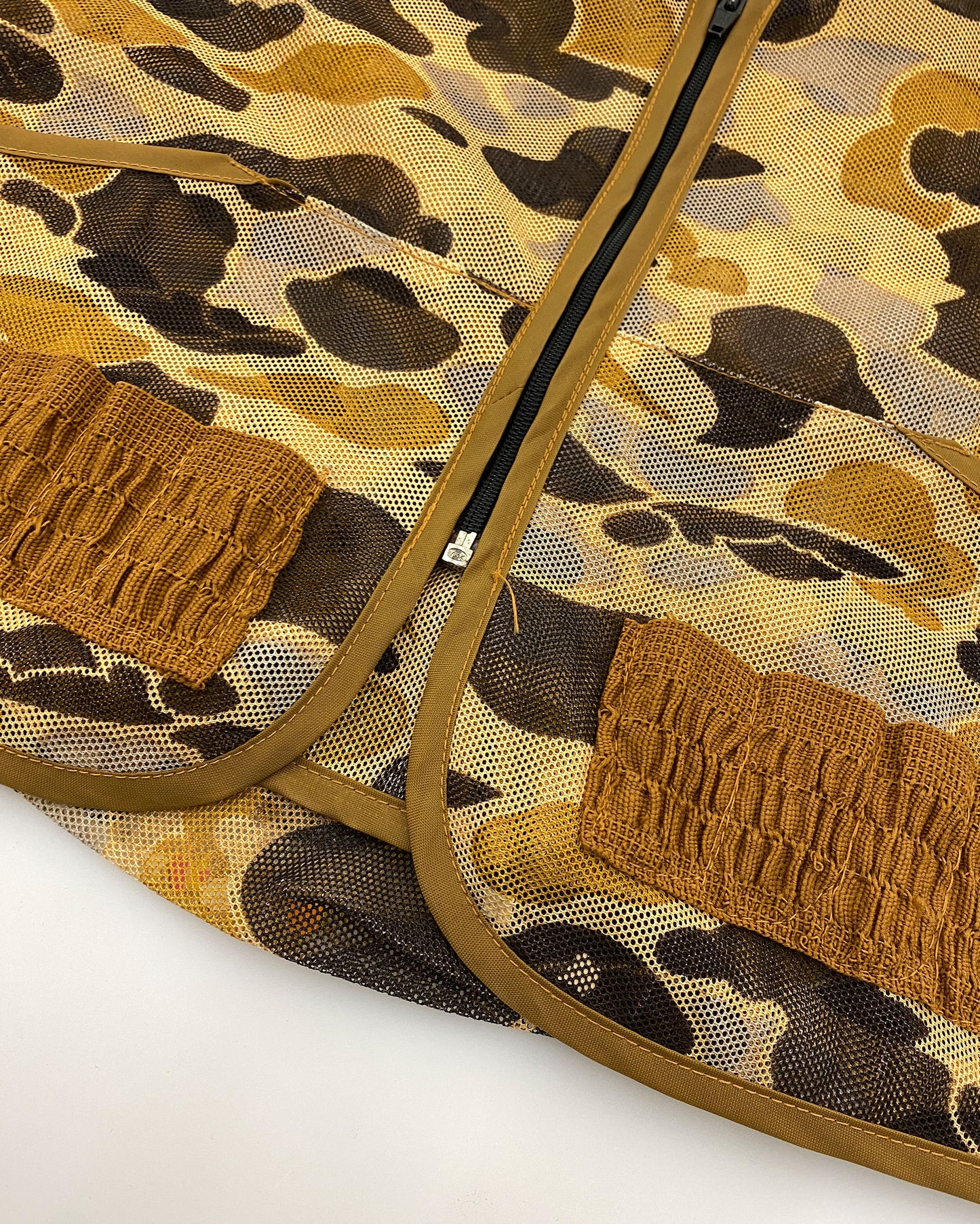 Vintage 1990s Camo Hunting Vest Brown Beige