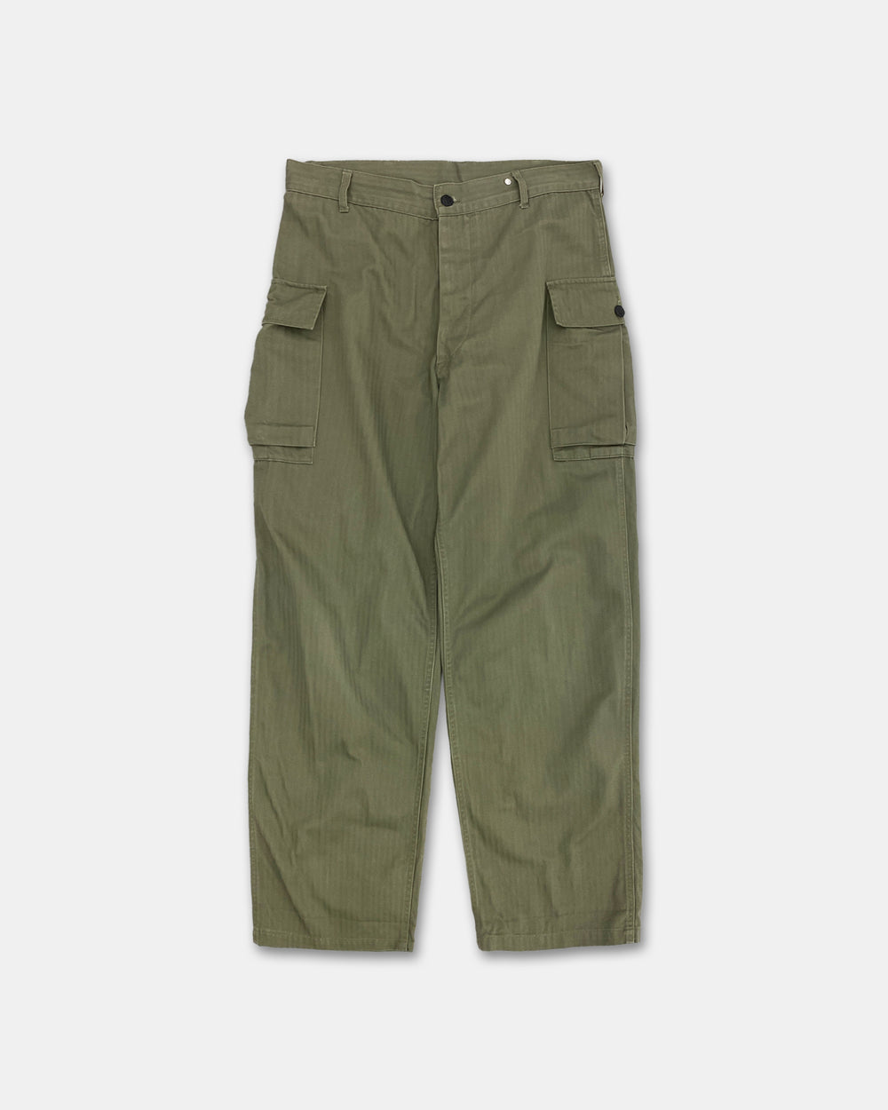 Vintage 2000s Repro WW2 US Military HBT Cargo Pants Khaki Green