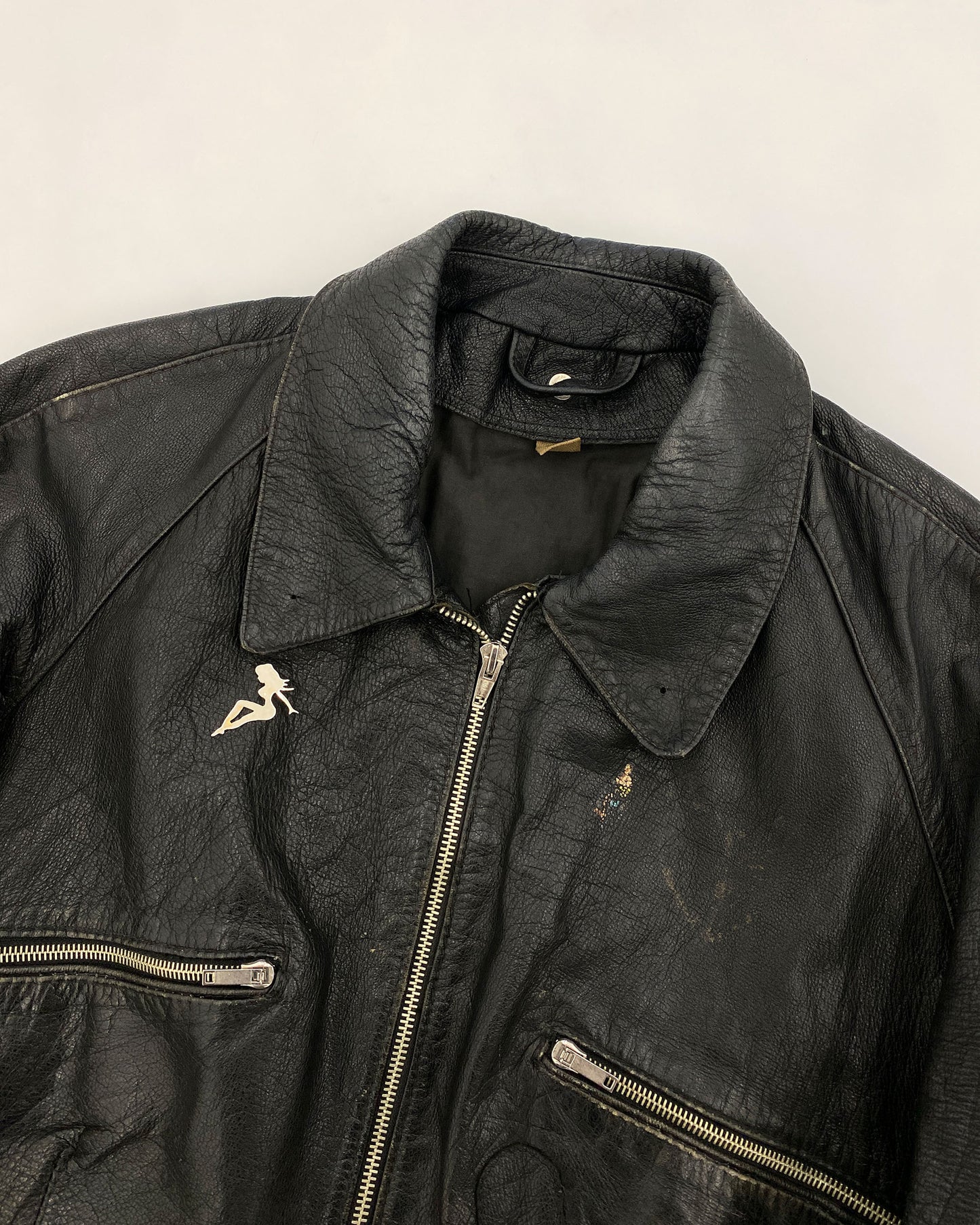Vintage 1980s Cropped Leatherjacket Black