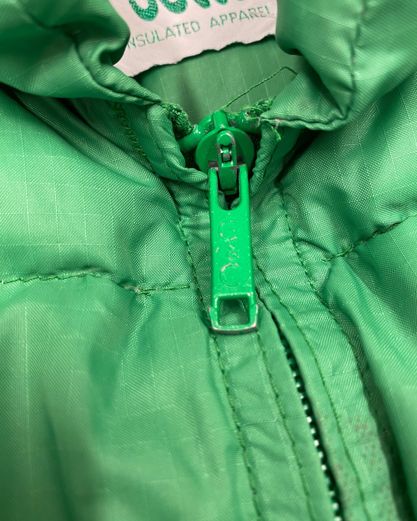 Zero-Zone Down 1970s Puffer Vest Green