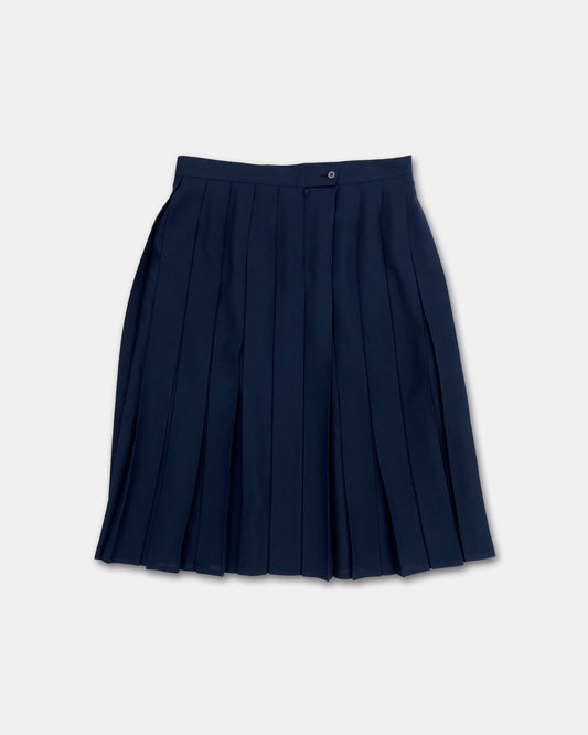 Vintage 1980s Pleated Skirt Navy