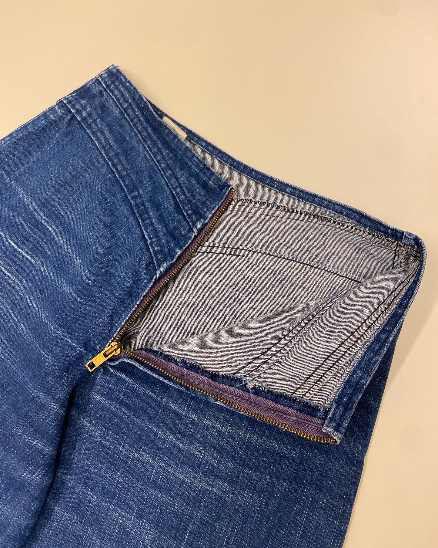 Vintage 1970s Ultra Wide Leg Denim Blue