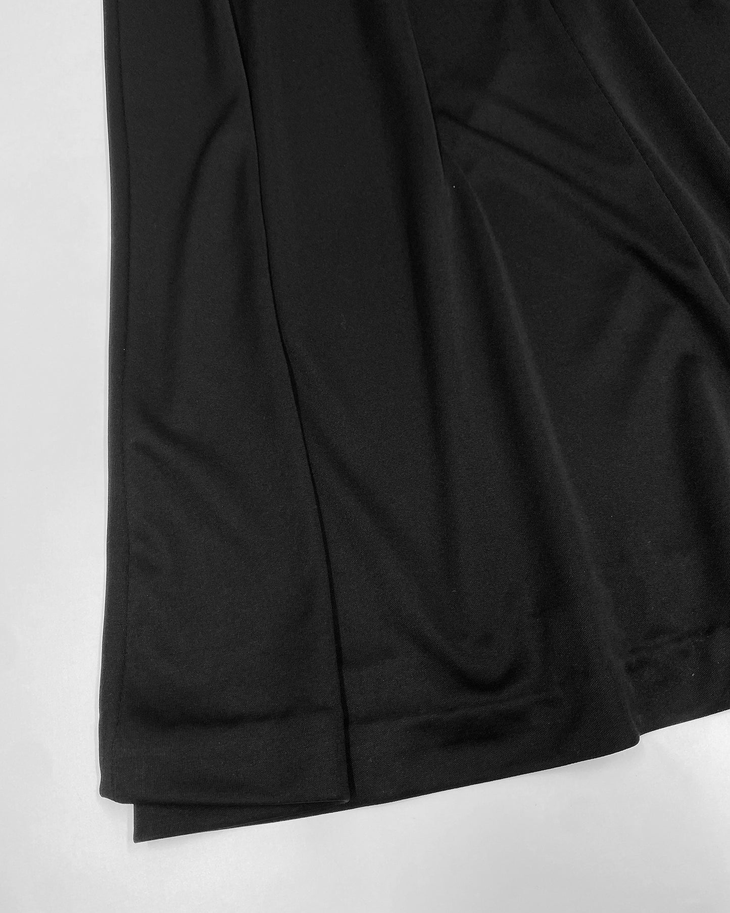 Vintage 1970s Fringe Back Tank Dress Black