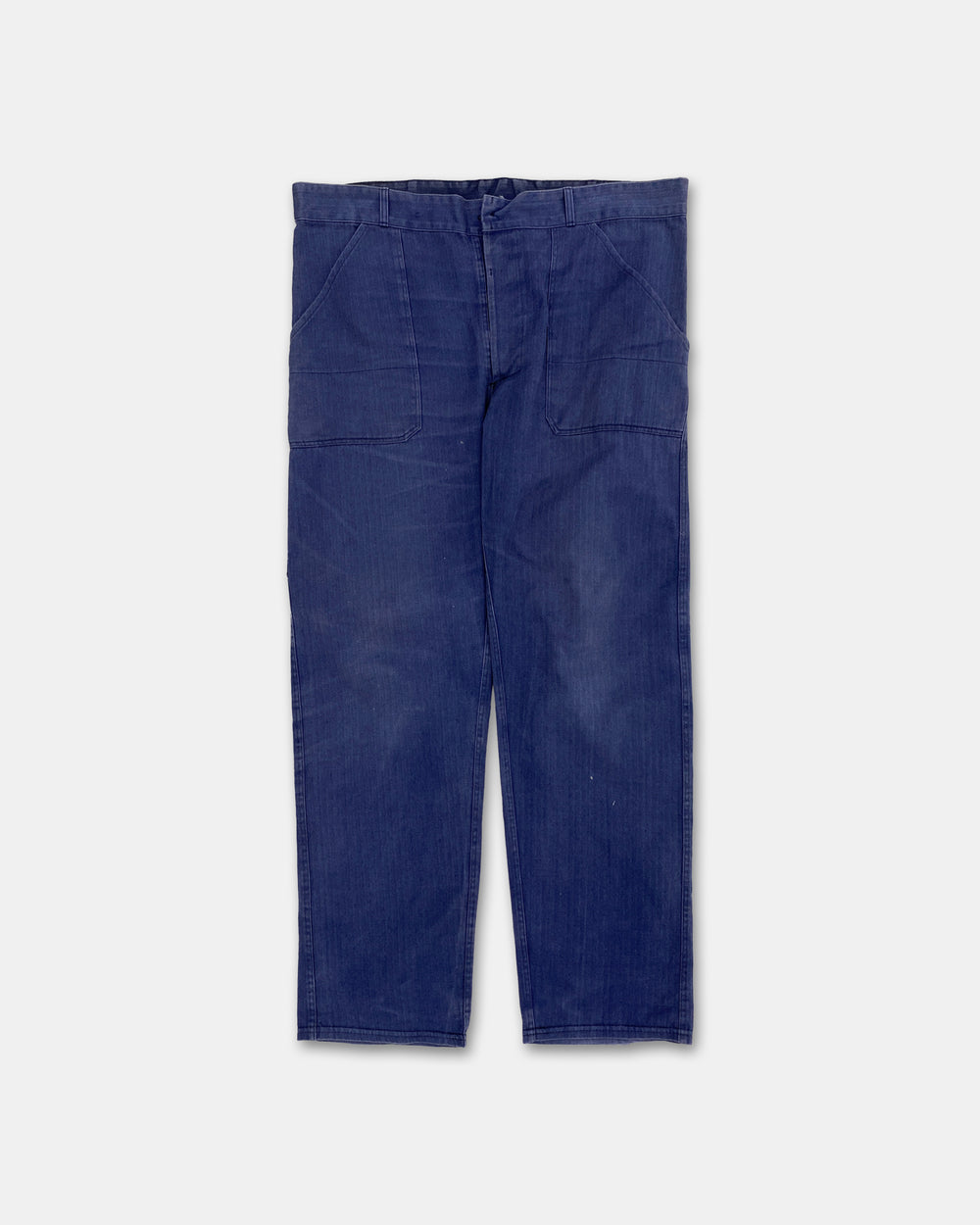 Vintage 1980s Herringbone German Work Pants Blue