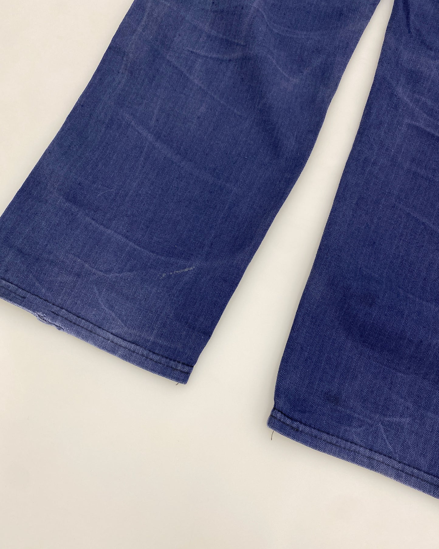 Vintage 1980s Herringbone German Work Pants Blue