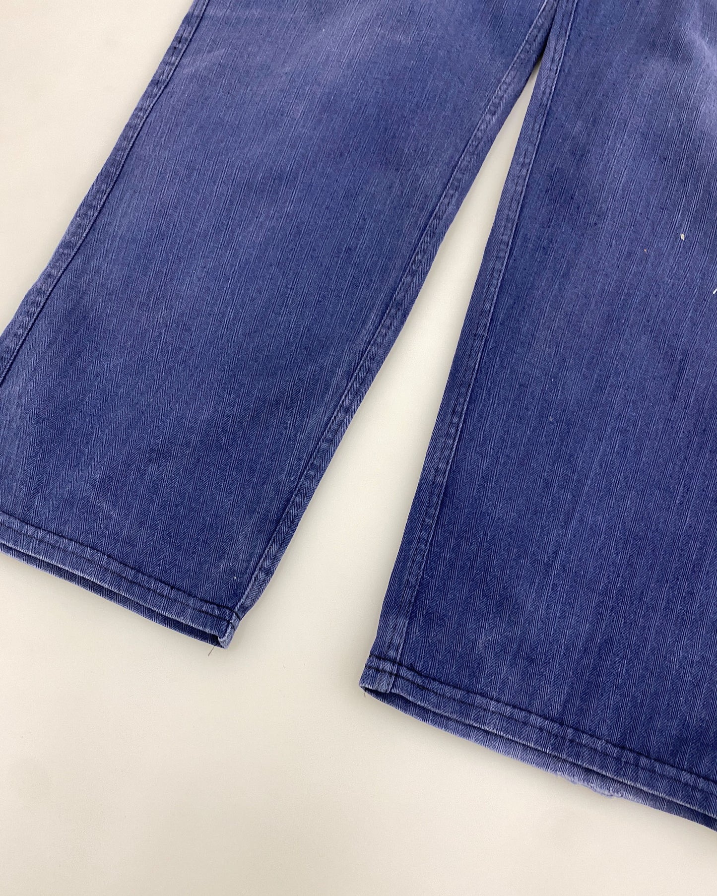 Vintage 1980s Herringbone German Work Pants Blue