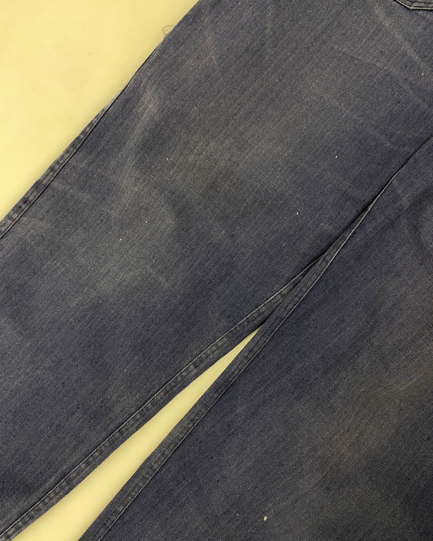 Vintage 1980s Herringbone German Work Pants Blue