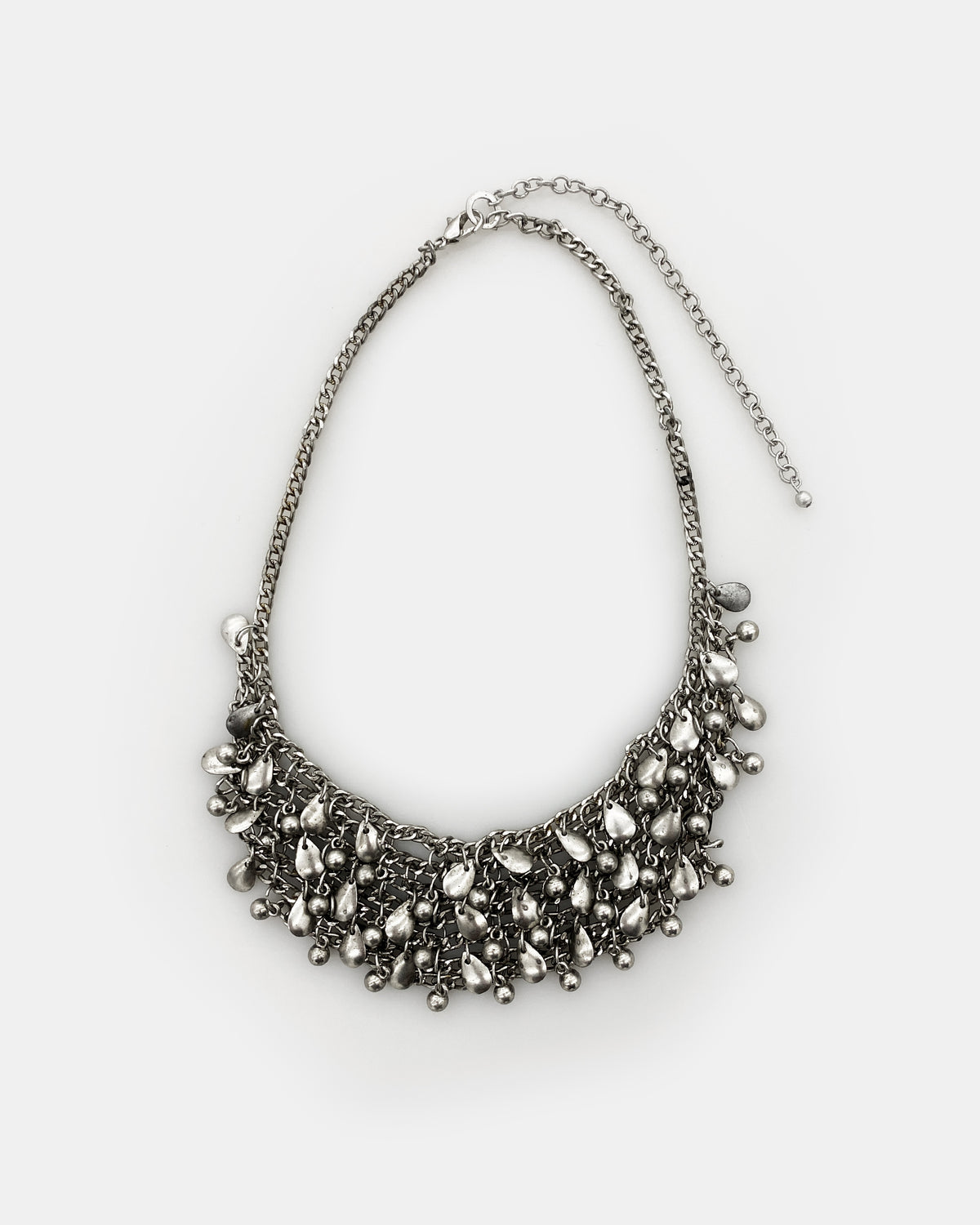 Vintage 1980s Necklace Metallic Silver