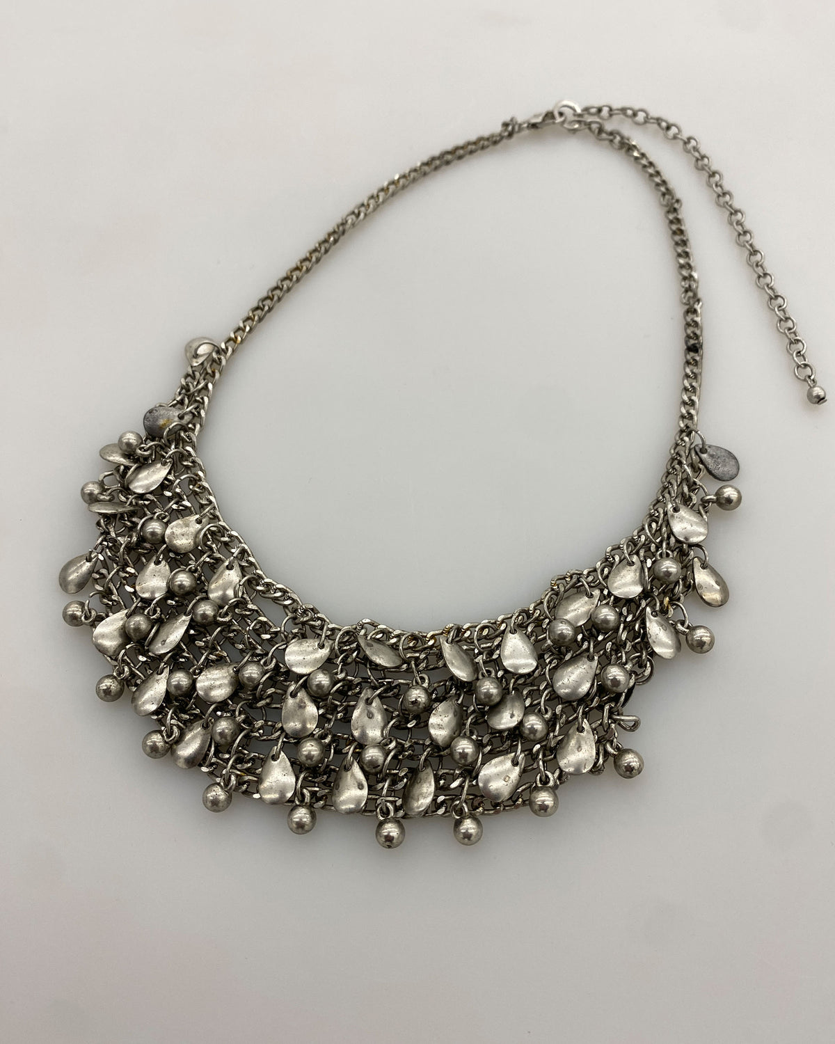 Vintage 1980s Necklace Metallic Silver