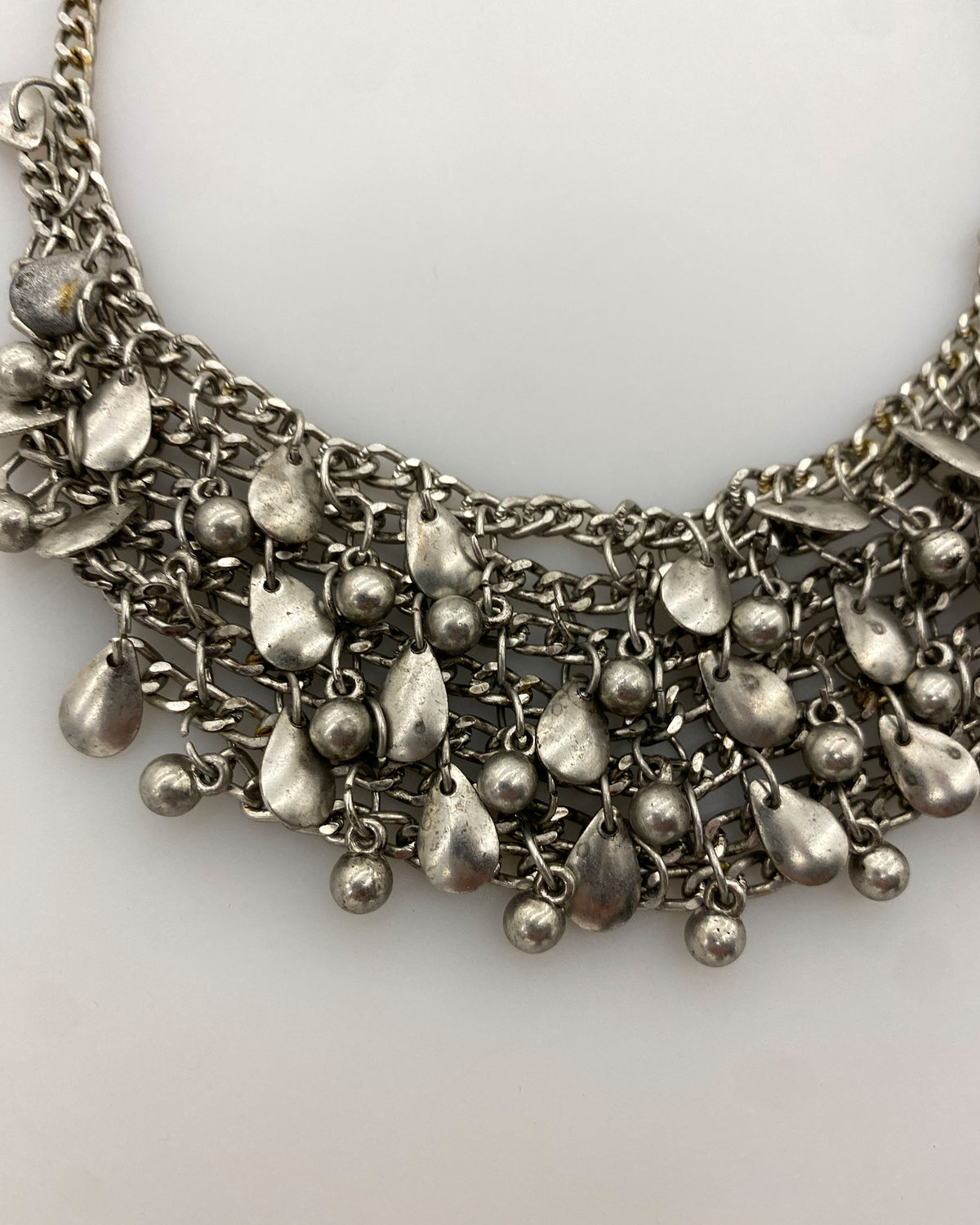 Vintage 1980s Necklace Metallic Silver