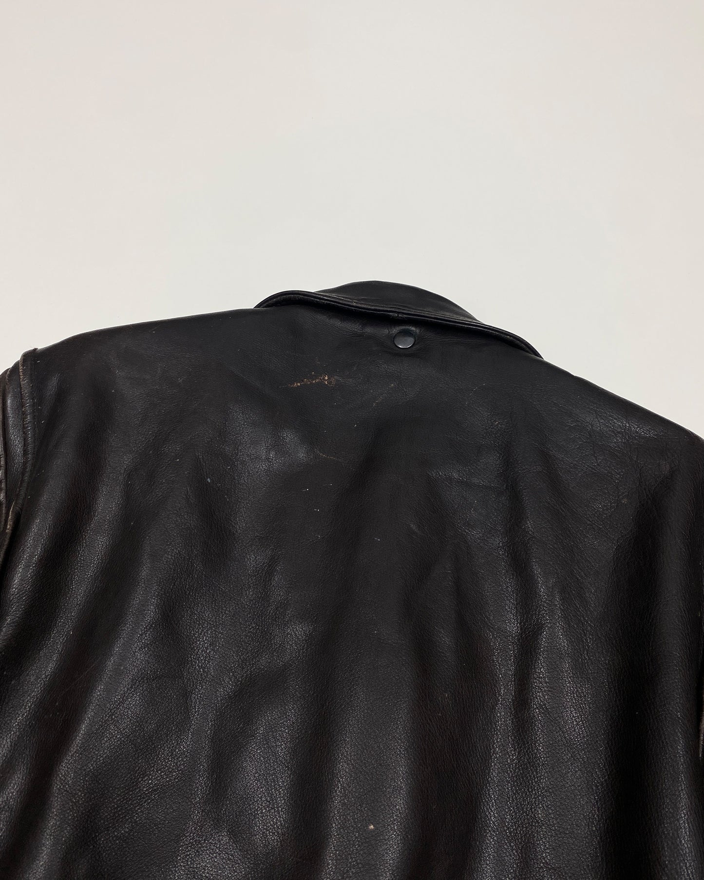 Vintage 1990s Trashed U.S. Air Force A-2 Flight Leather Jacket Brown