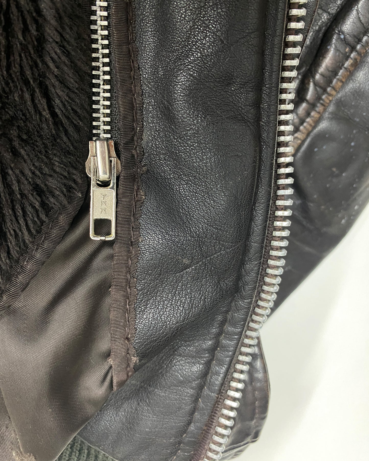 Vintage 1990s Trashed U.S. Air Force A-2 Flight Leather Jacket Brown