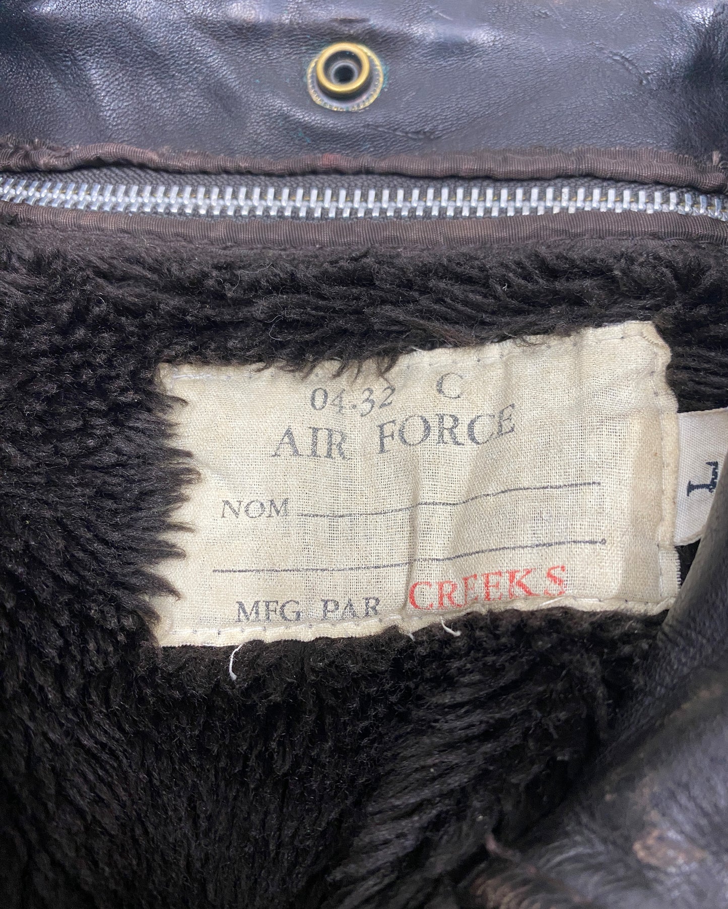 Vintage 1990s Trashed U.S. Air Force A-2 Flight Leather Jacket Brown