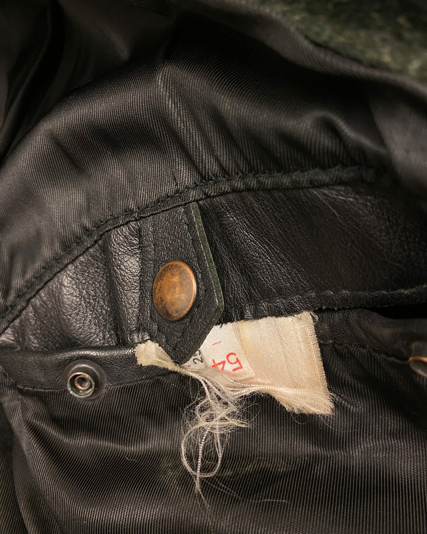 Leder Roth 1995 Riri Zip Flap Chest Pocket Leather Jacket Black