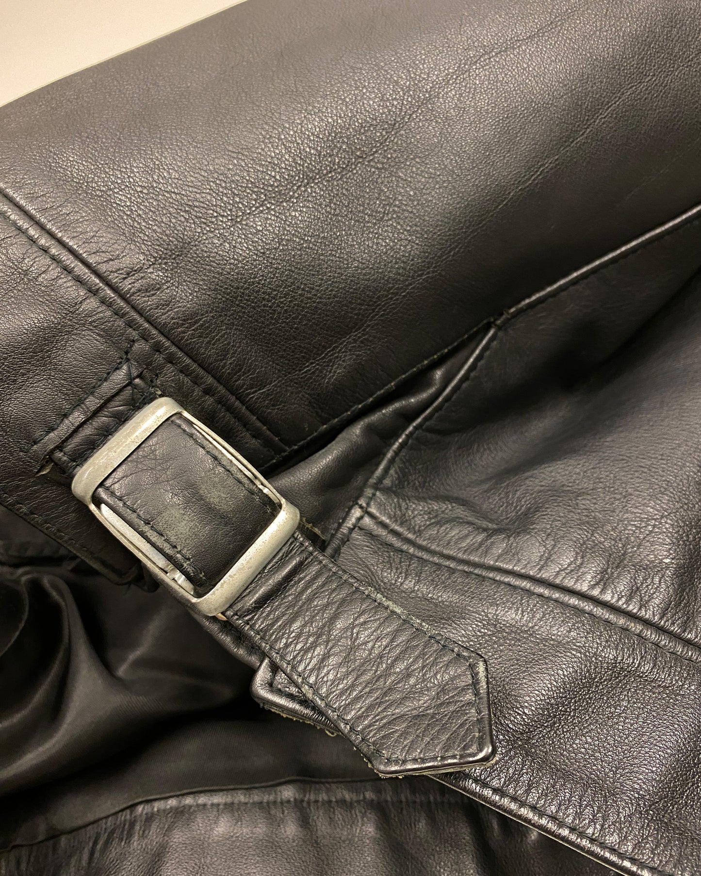 Leder Roth 1995 Riri Zip Flap Chest Pocket Leather Jacket Black