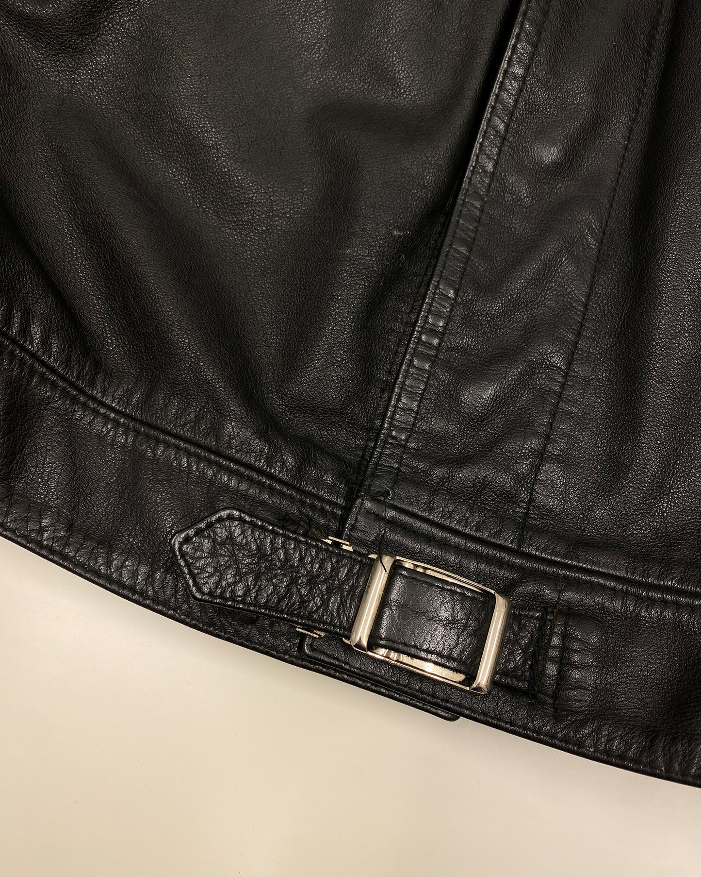 Leder Roth 1995 Riri Zip Flap Chest Pocket Leather Jacket Black