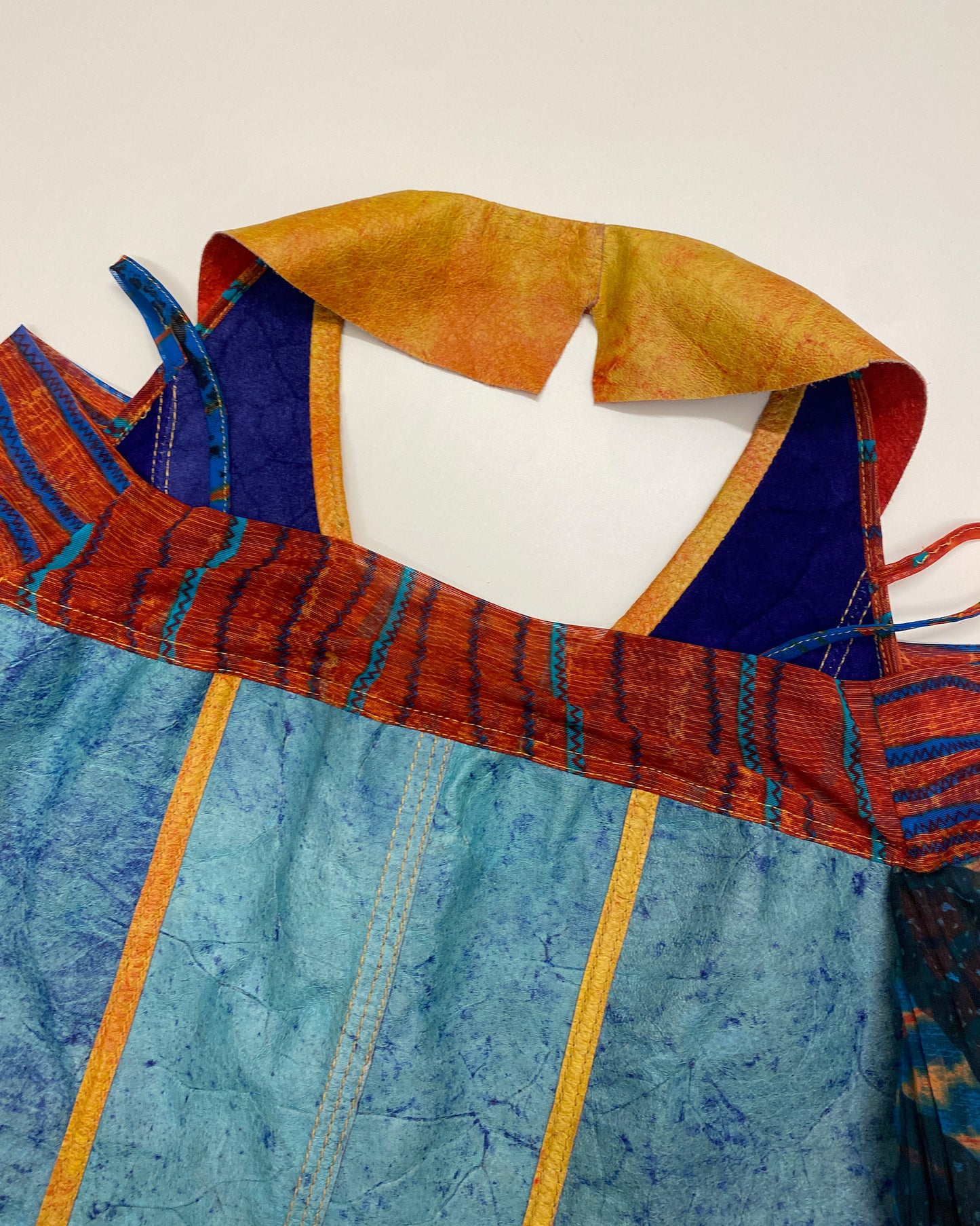 Legatte Jeans 2000s Longlseeve Mesh Leather Top Multicolor