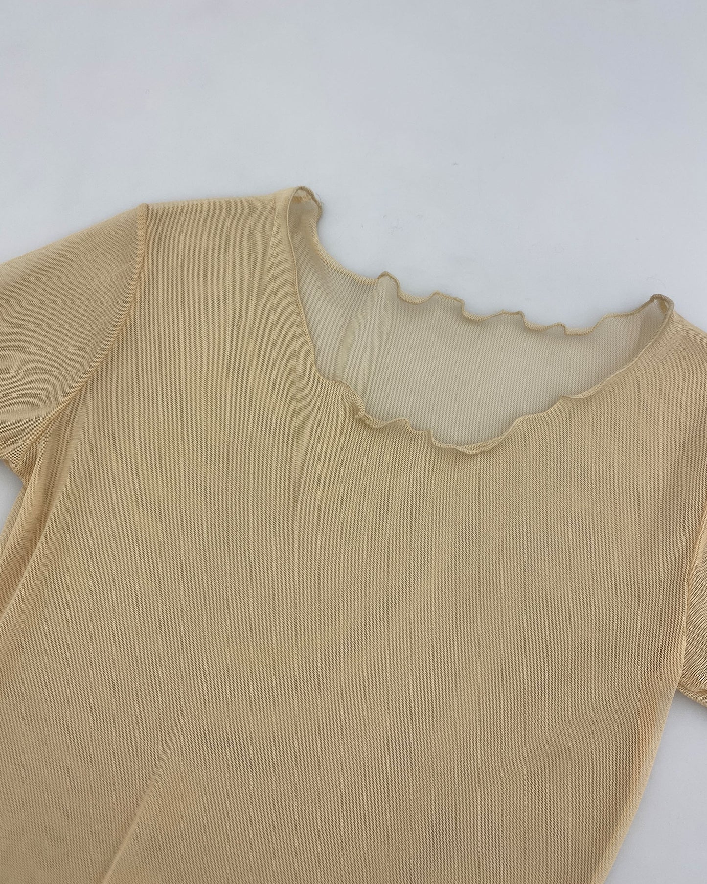 Vintage 1990s See Through Mesh Top Creme