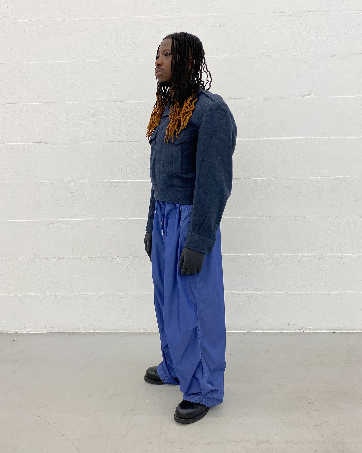 Vintage 1950s Belgian Military Wool Blouse Jacket Navy