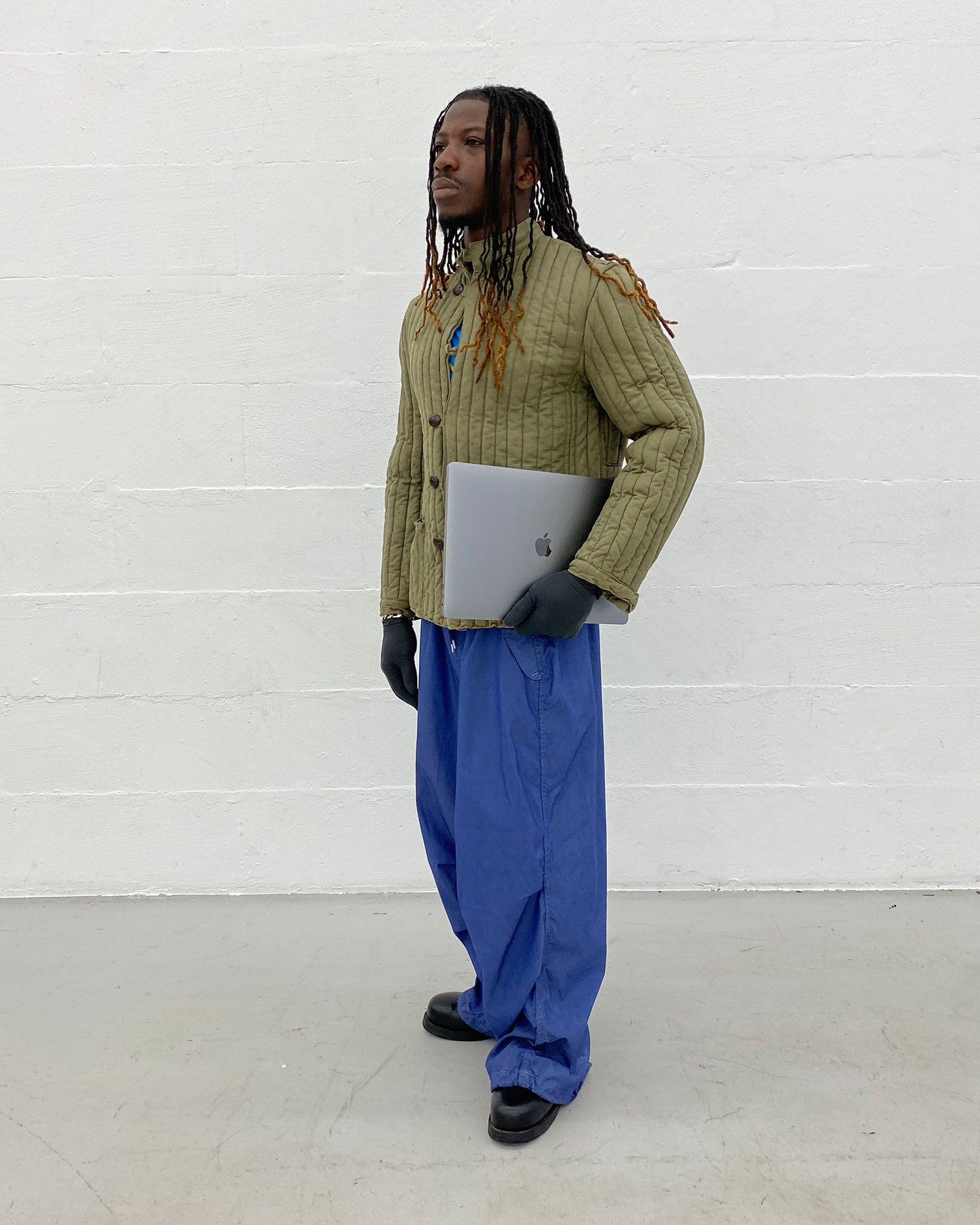 Vintage 1970s Soviet Telogreika Padded Jacket Khaki Green