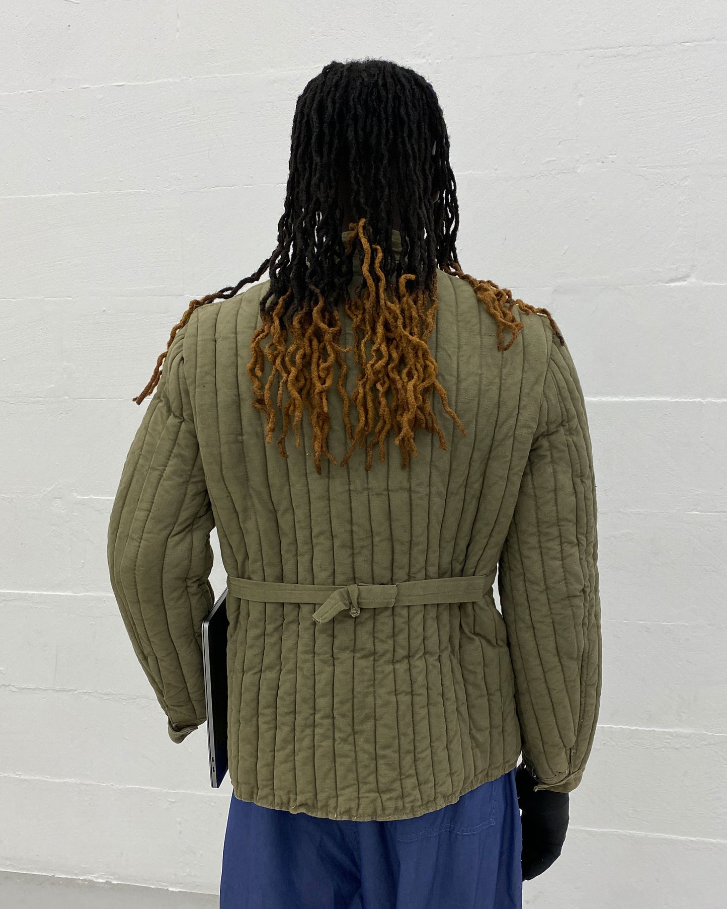 Vintage 1970s Soviet Telogreika Padded Jacket Khaki Green