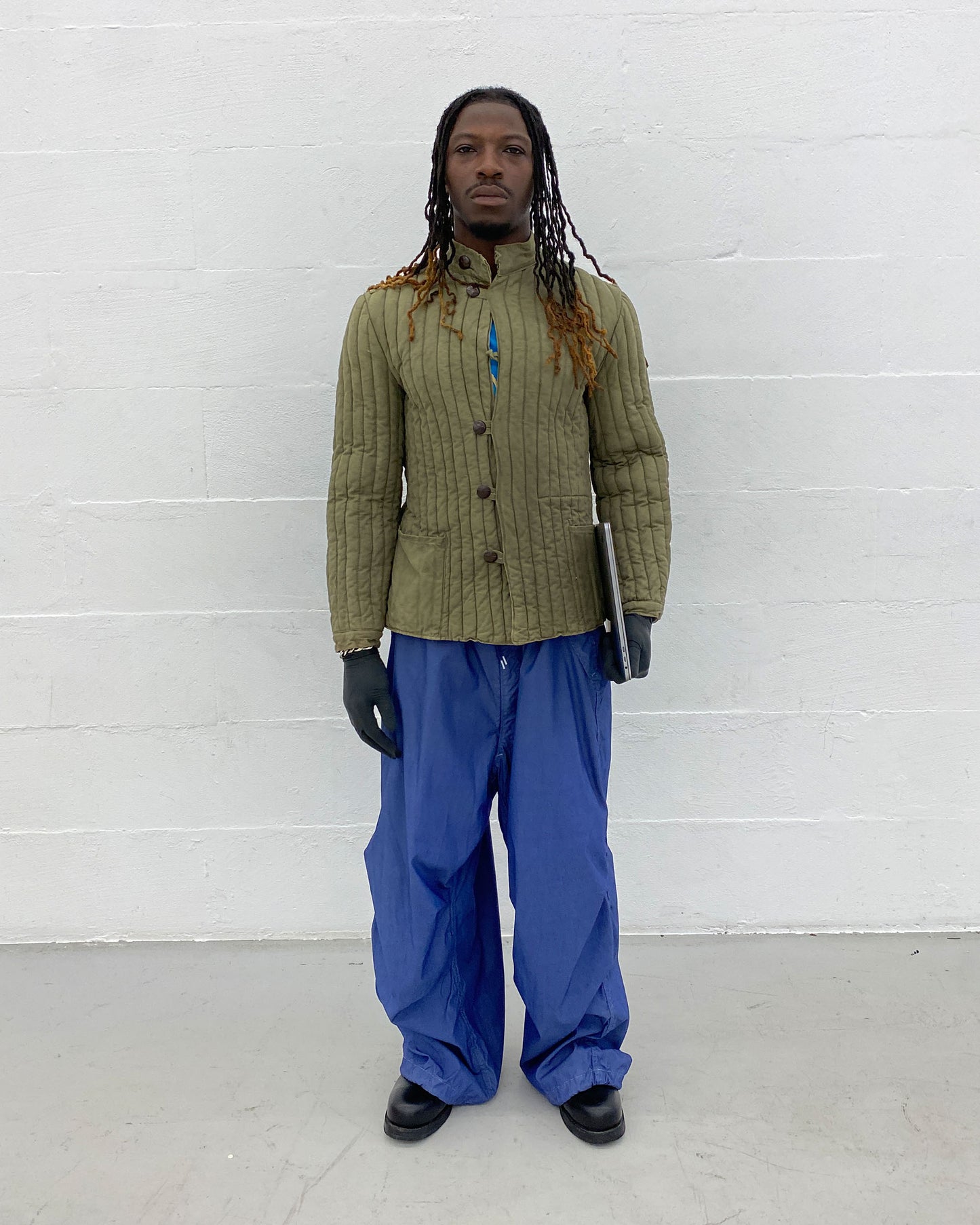 Vintage 1970s Soviet Telogreika Padded Jacket Khaki Green