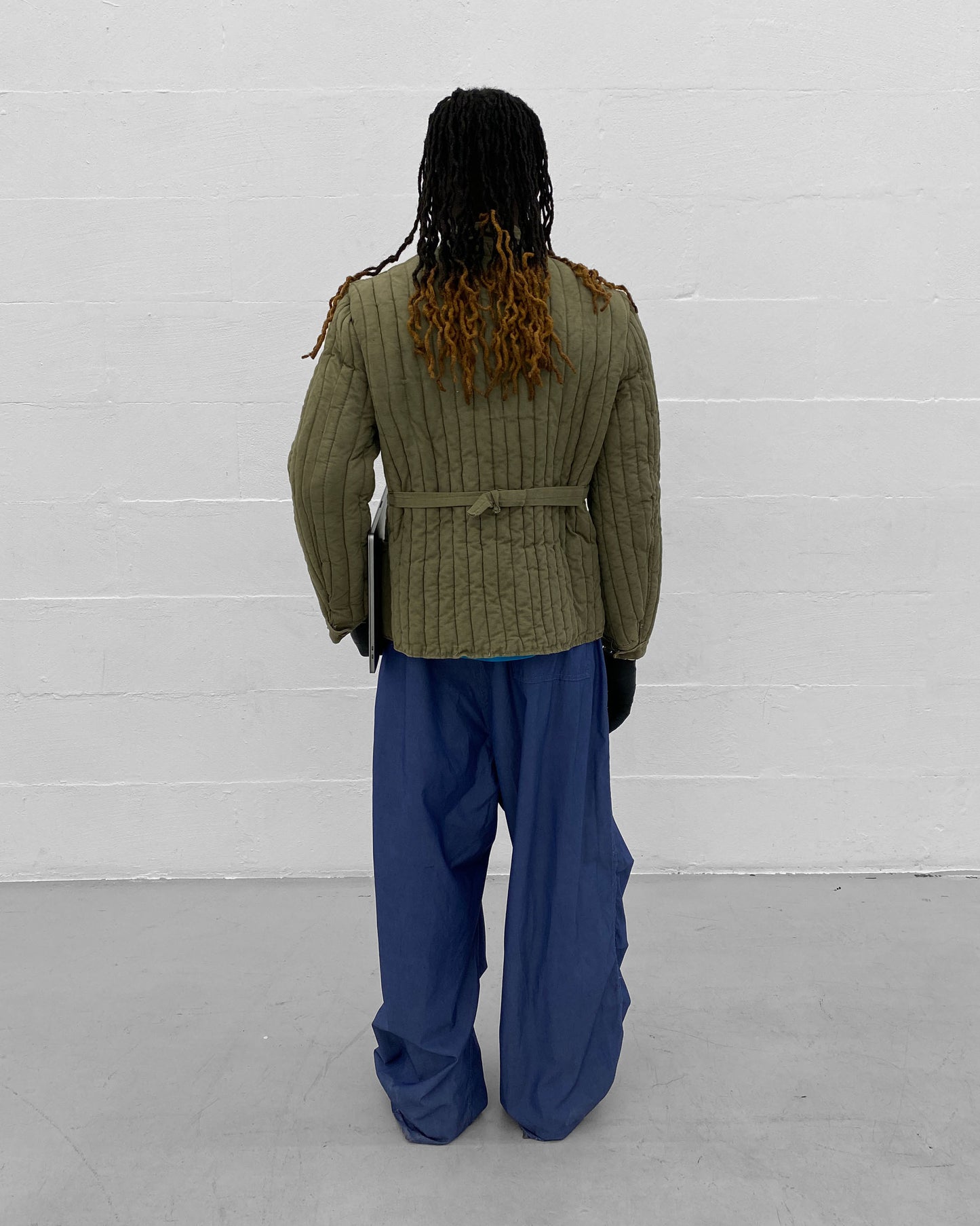 Vintage 1970s Soviet Telogreika Padded Jacket Khaki Green