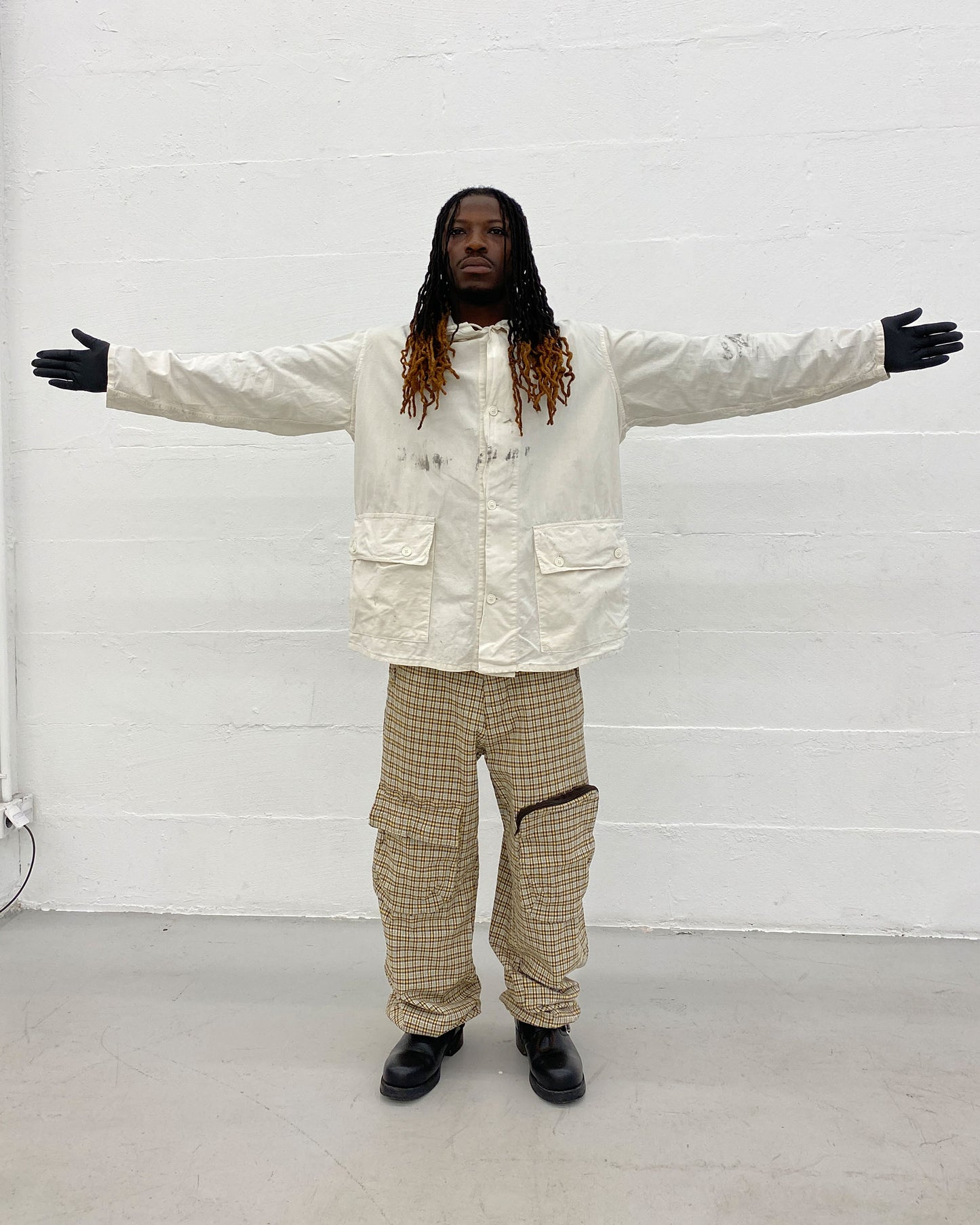 Vintage 1970s Swedish Military Overcoat Jacket White