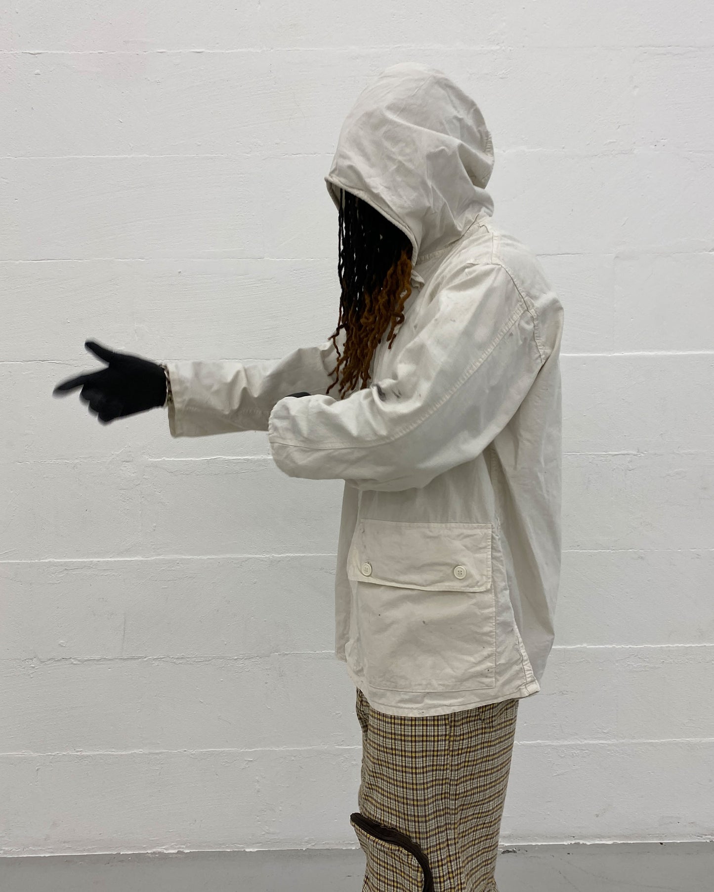 Vintage 1970s Swedish Military Overcoat Jacket White