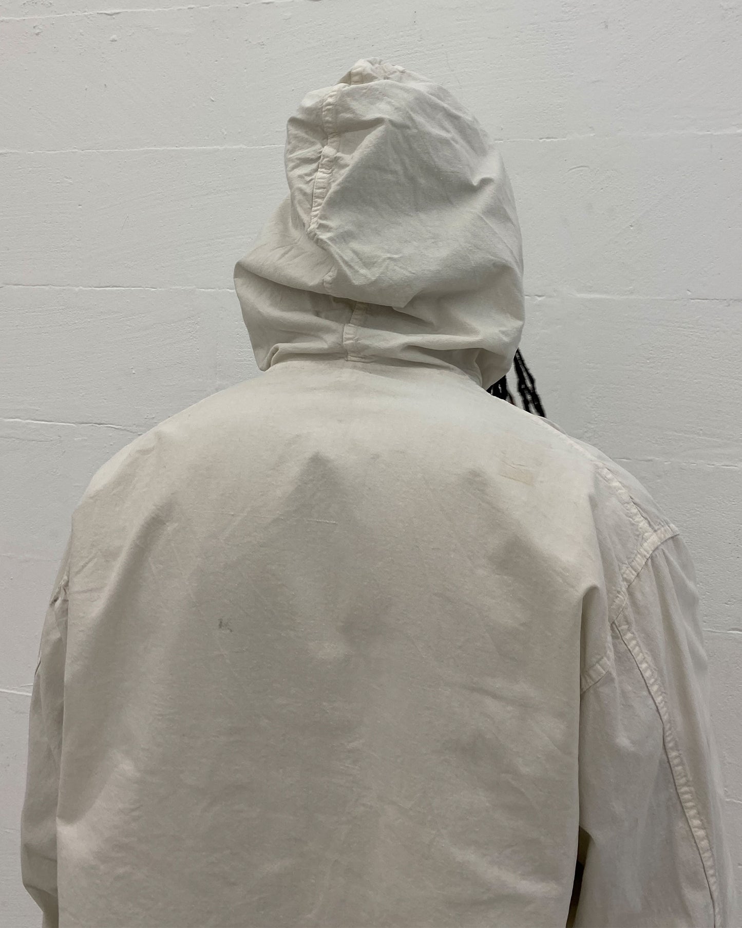 Vintage 1970s Swedish Military Overcoat Jacket White
