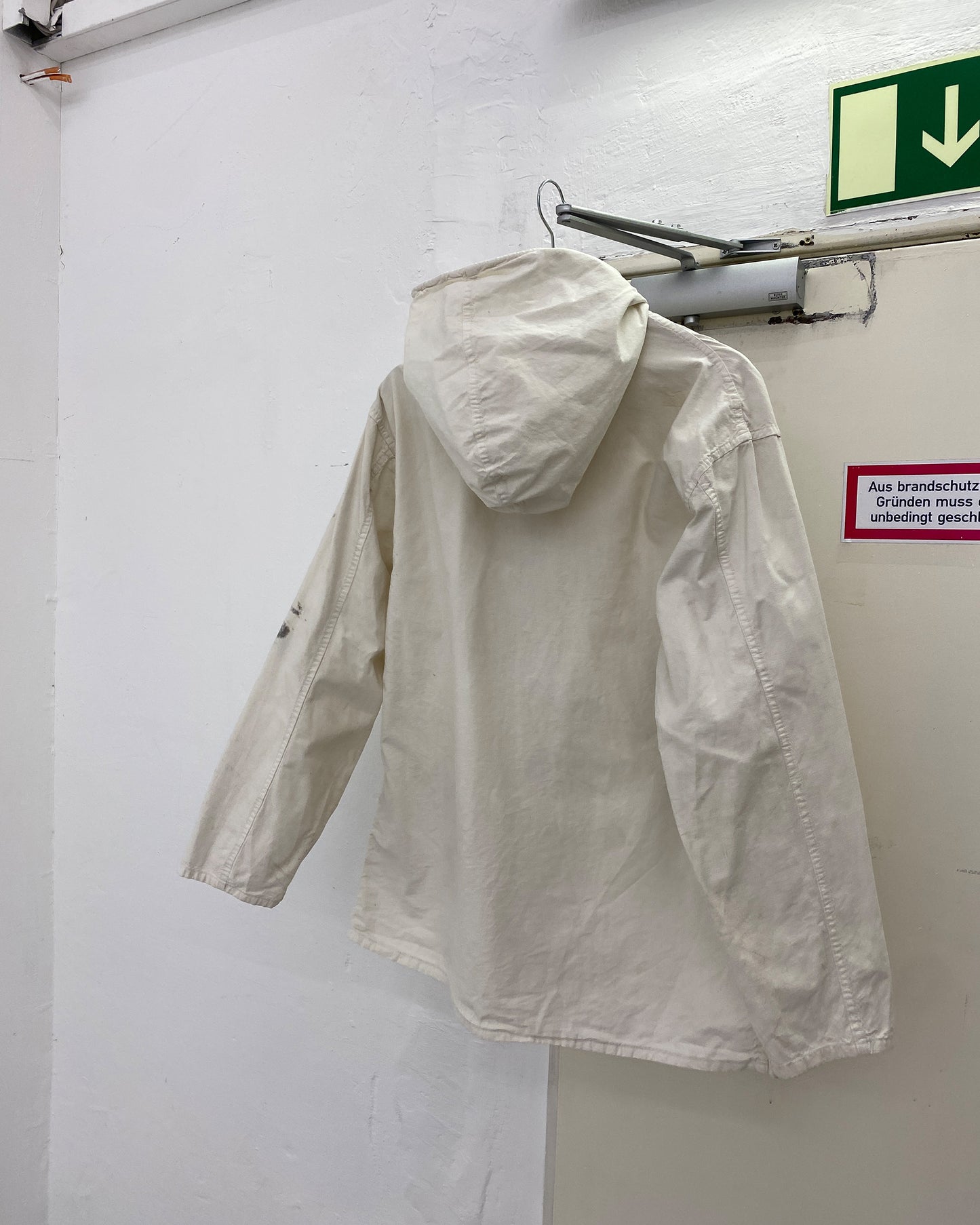 Vintage 1970s Swedish Military Overcoat Jacket White