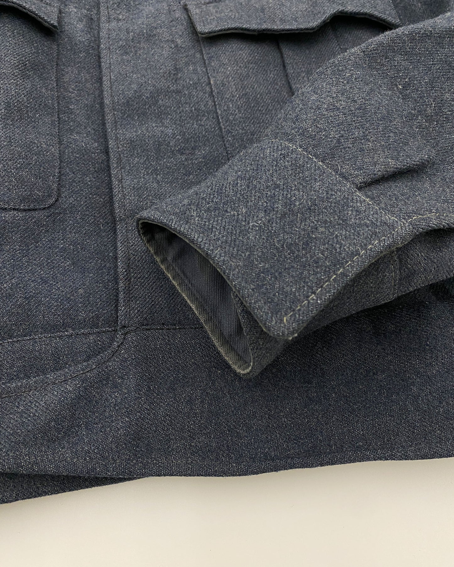 Vintage 1950s Belgian Military Wool Blouse Jacket Navy