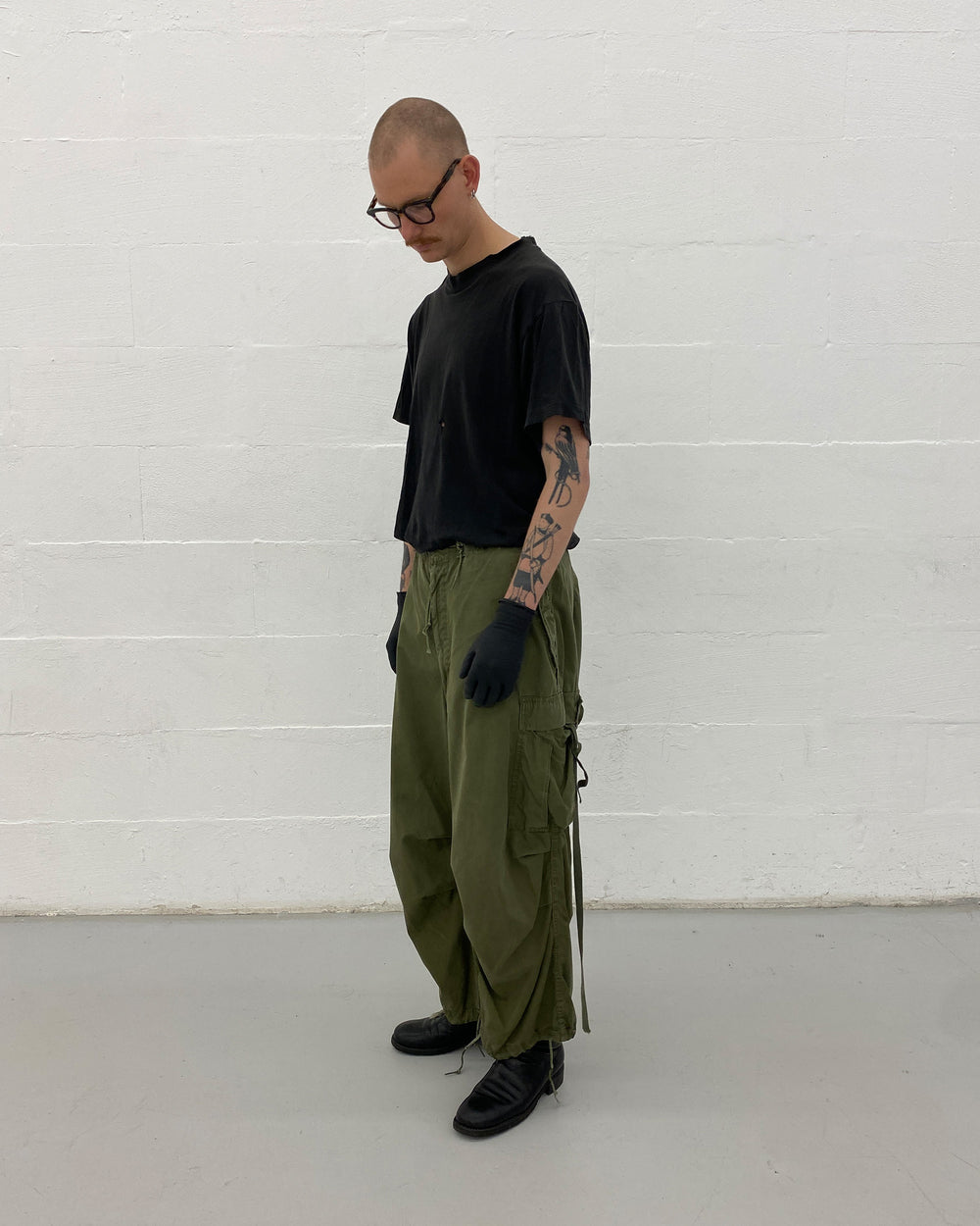 Vintage 1950s US Army Parachute Pants Khaki Green