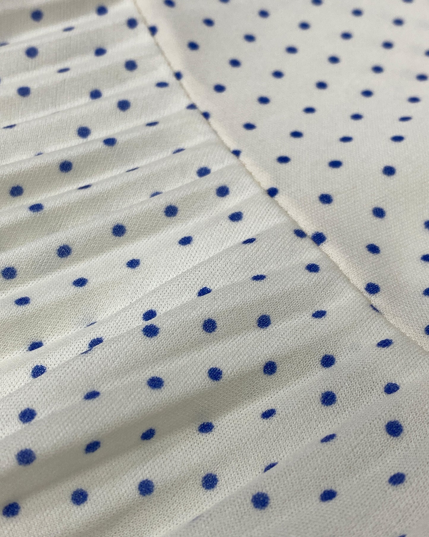Vintage 1970s Polka Dot Shoulder Slit Dress White