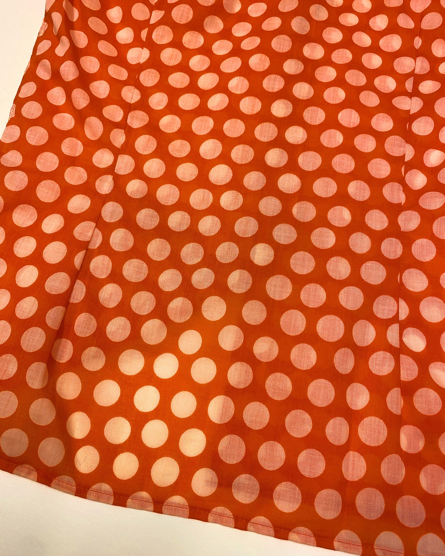 Vintage 1970s Polka Dot Short Sleeve Shirt Orange