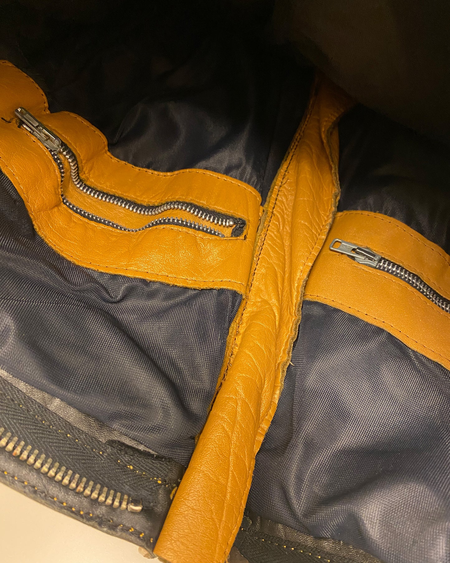 Lewis Leather 1960s Racing Leather Jacket Yellow