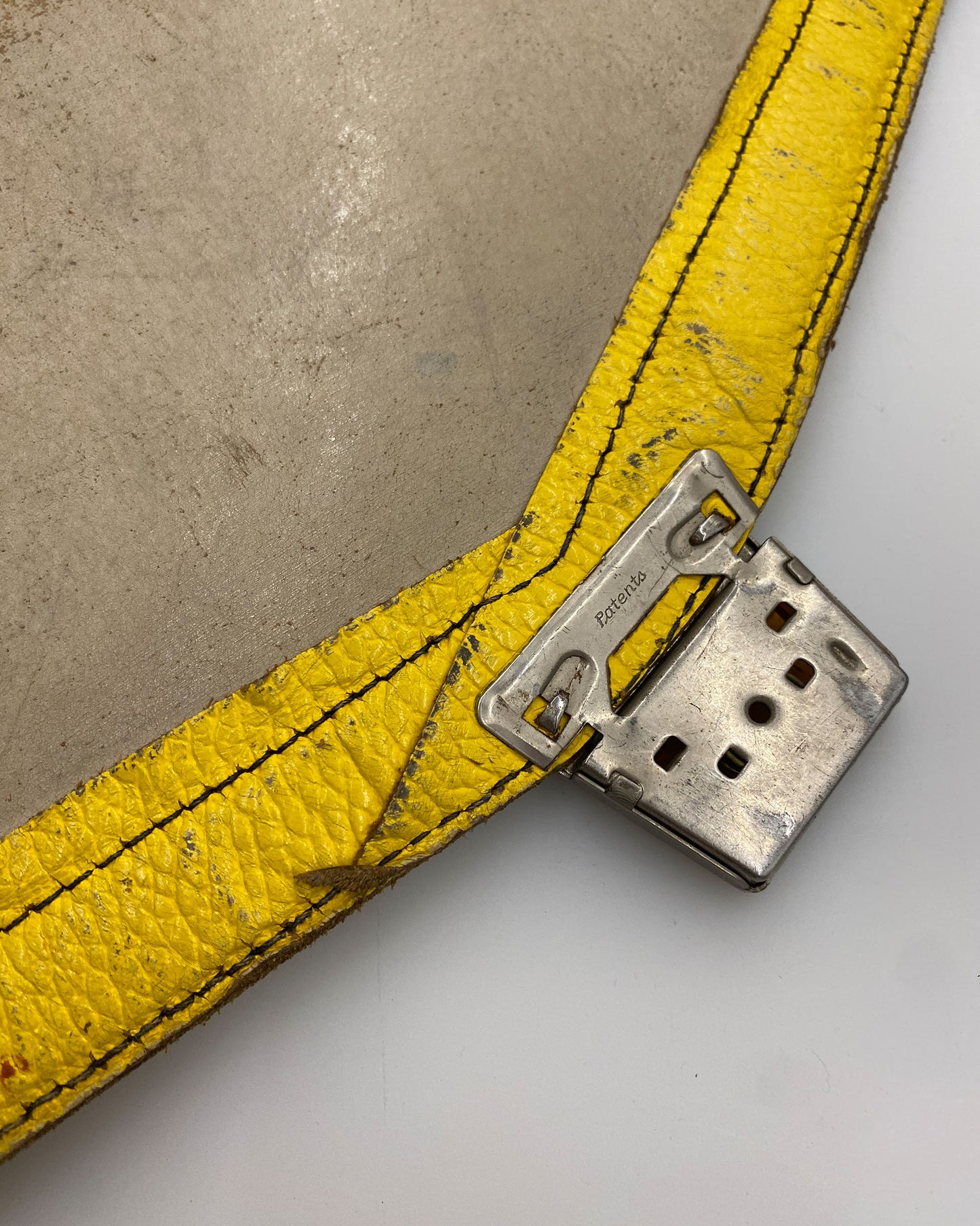 Vintage 1960s Leather School Backpack Yellow