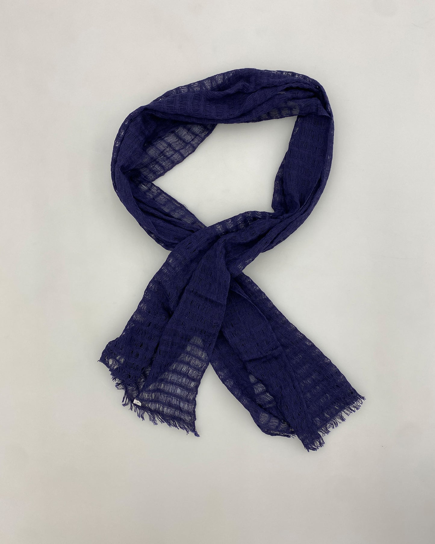 Vintage 2000s Woven Thread Scarf Navy