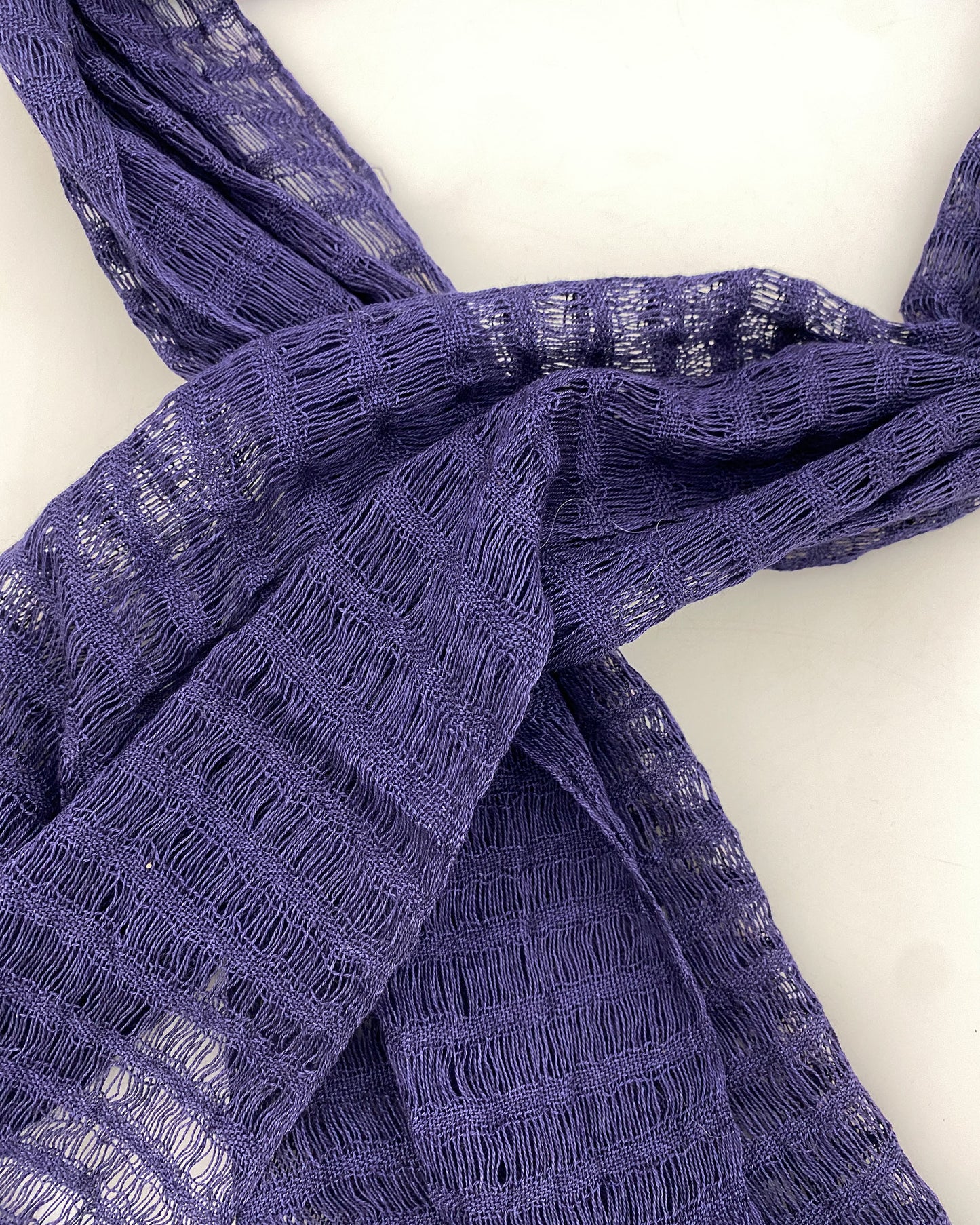 Vintage 2000s Woven Thread Scarf Navy