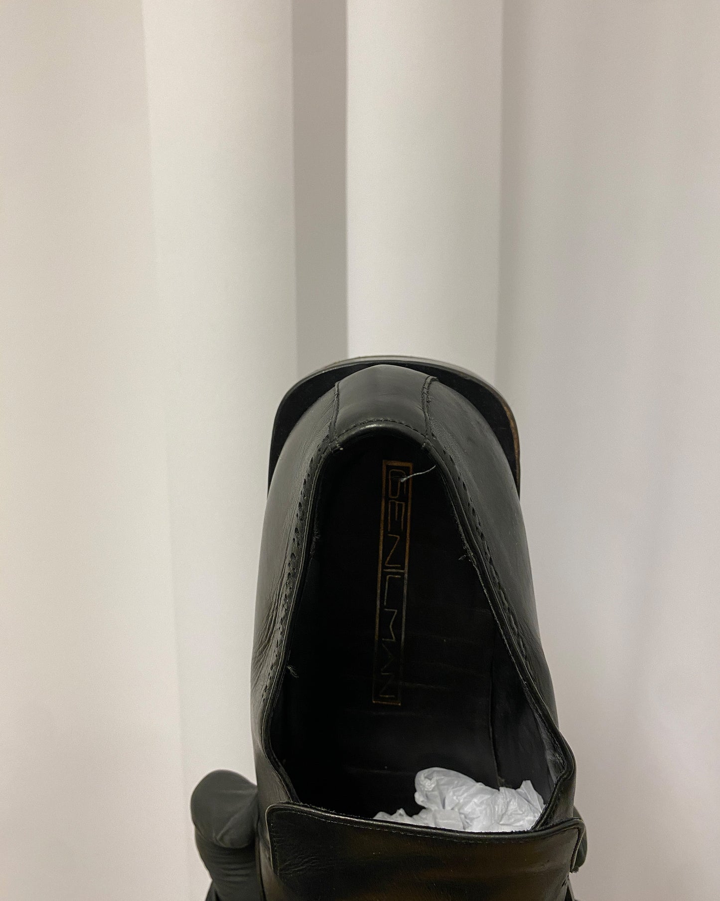 Vintage 1990s Square Toe Leather Loafer Black