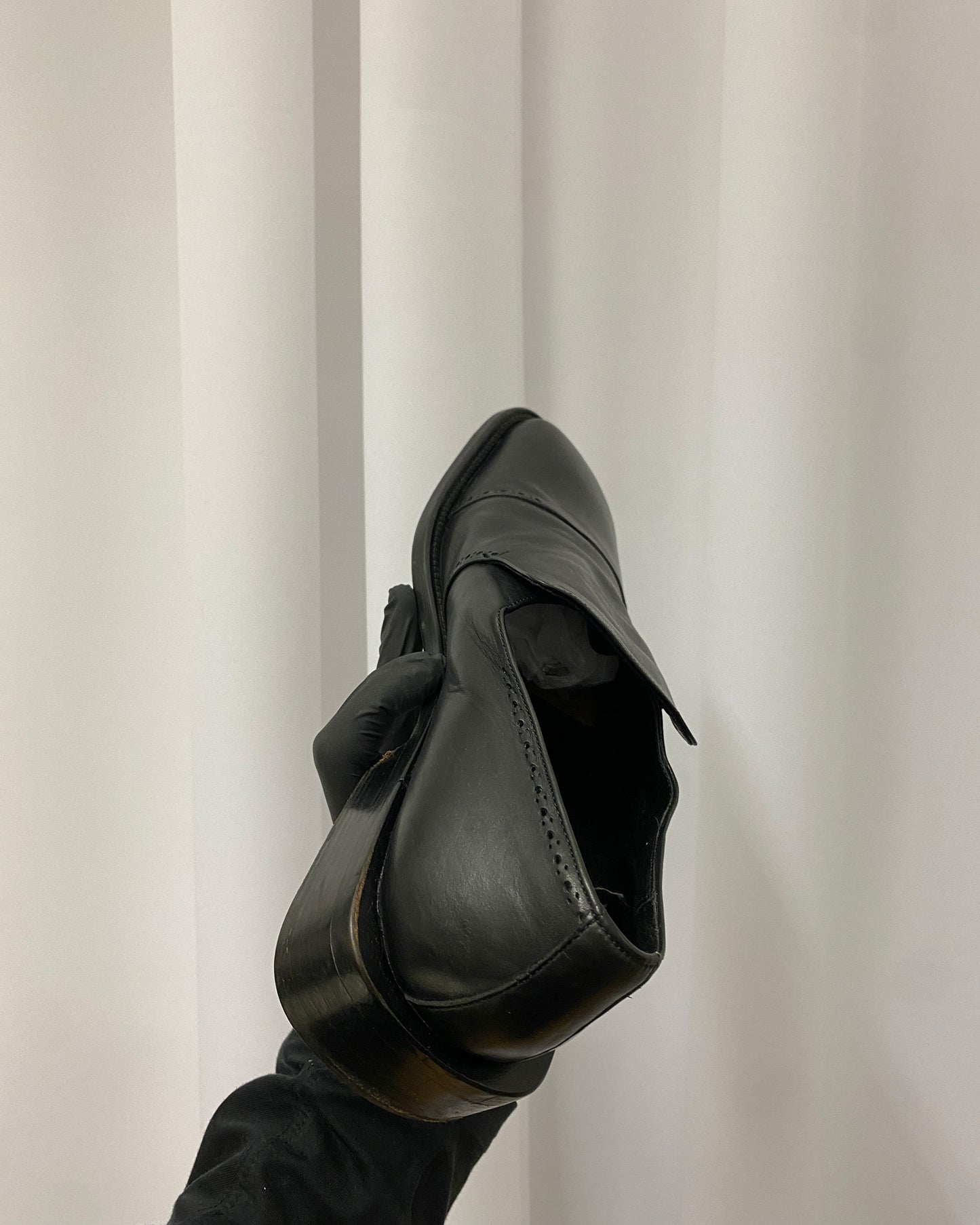 Vintage 1990s Square Toe Leather Loafer Black
