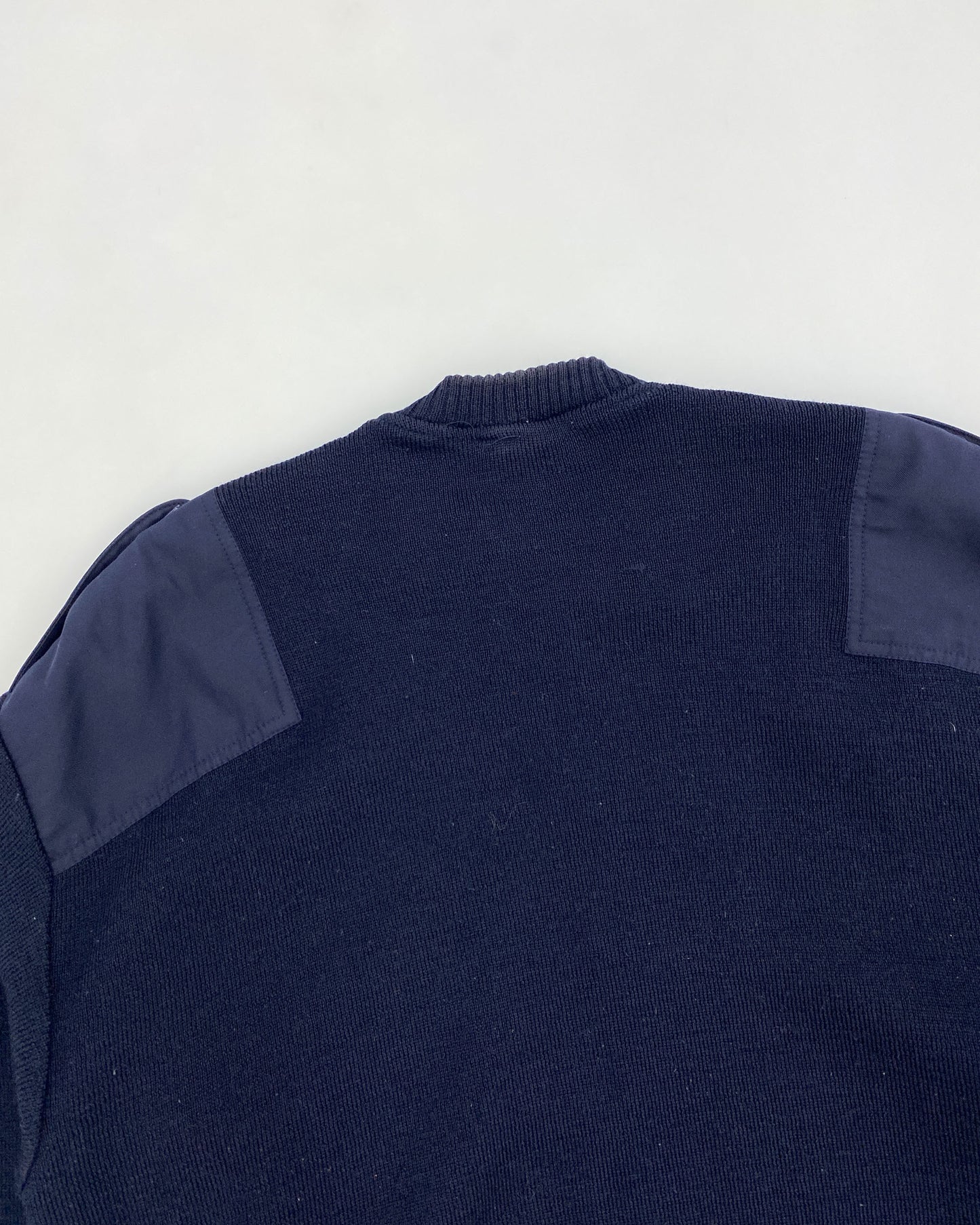 Vintage 1980s Fire Department Zip Knit Sweater Navy