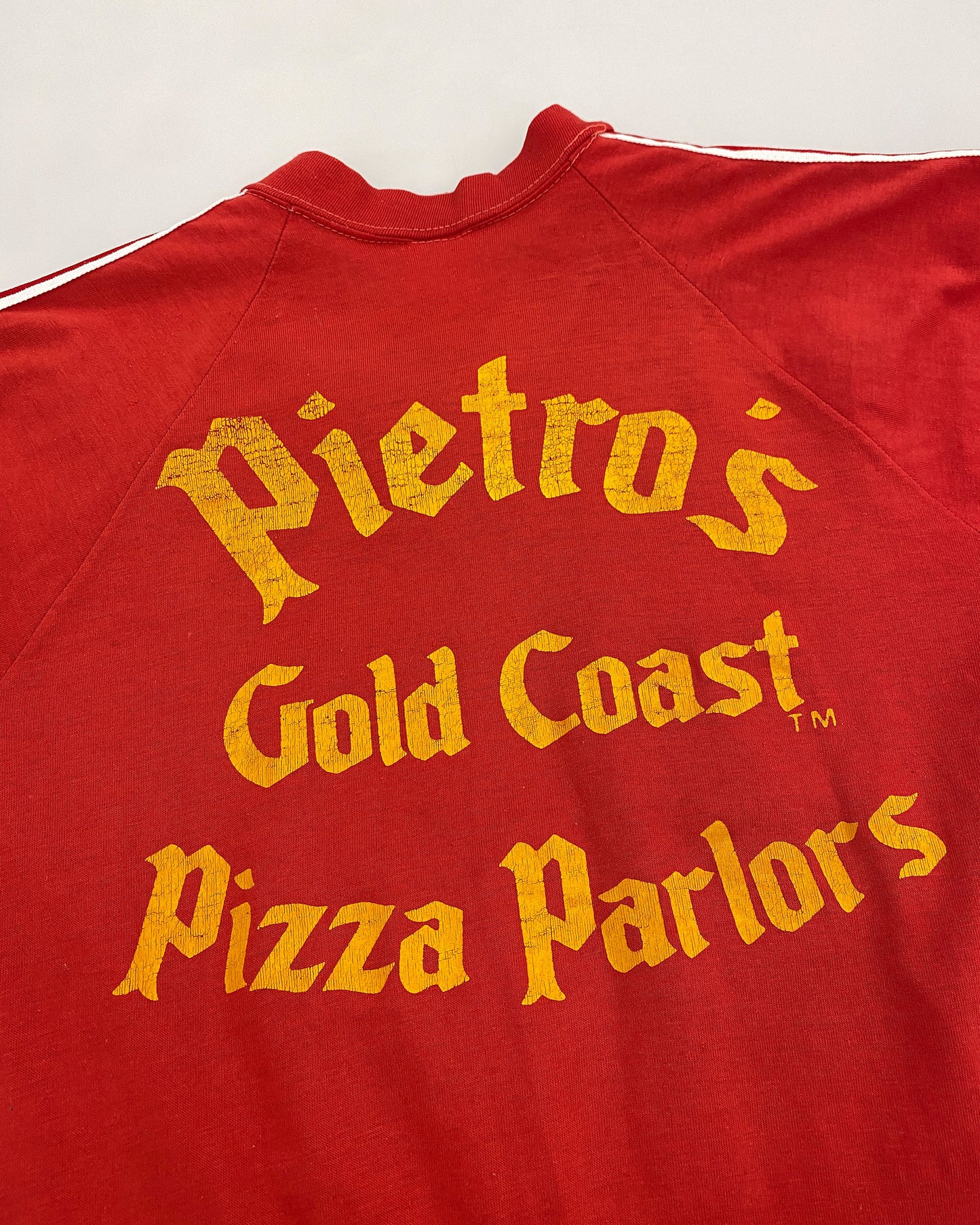 Vintage 1980s Pietro's Gold Coast Pizza Parlors T-Shirt Red